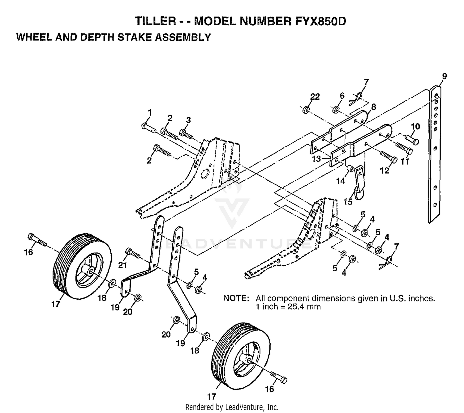 WHEEL/DEPTH STAKE ASSEMBLY