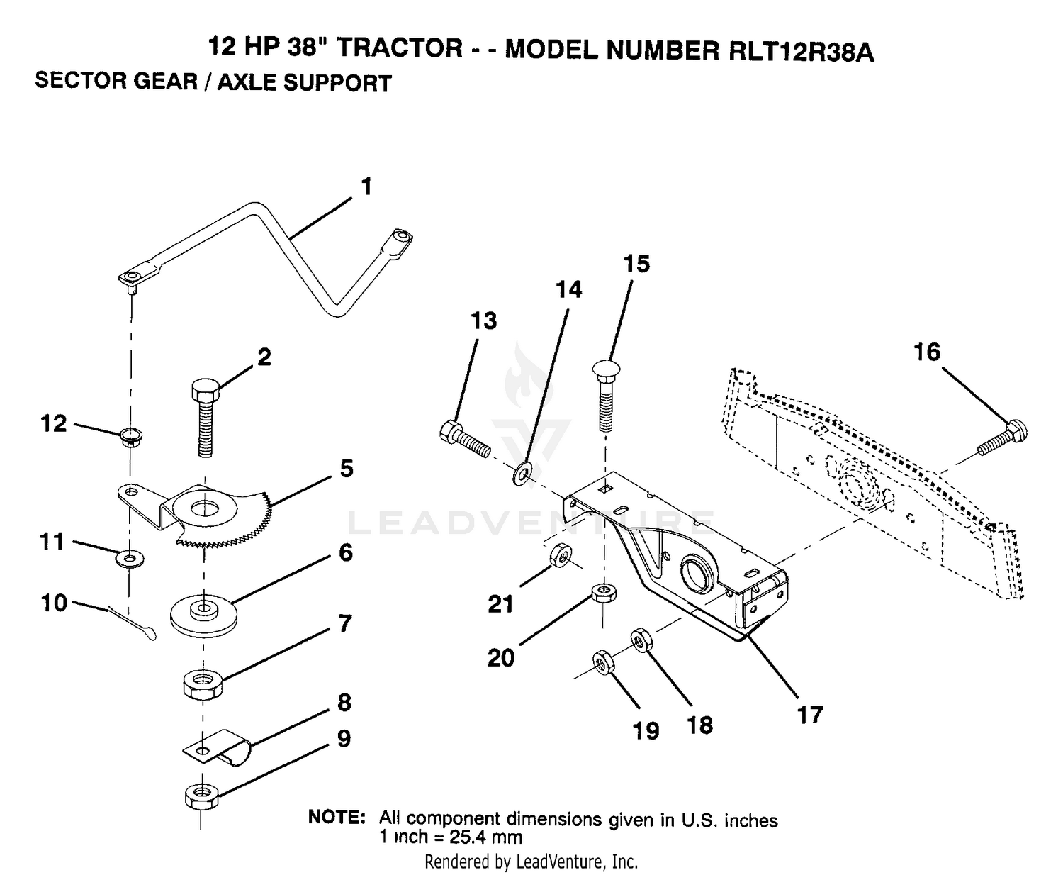 SECTOR GEAR/AXLE SUPPORT