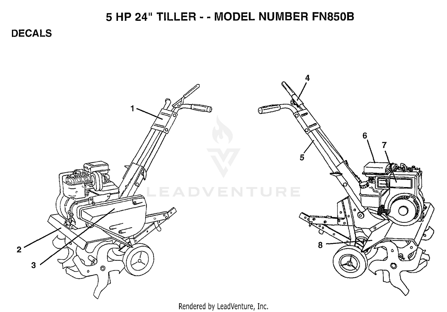 5HP 24" TILLER-DECALS