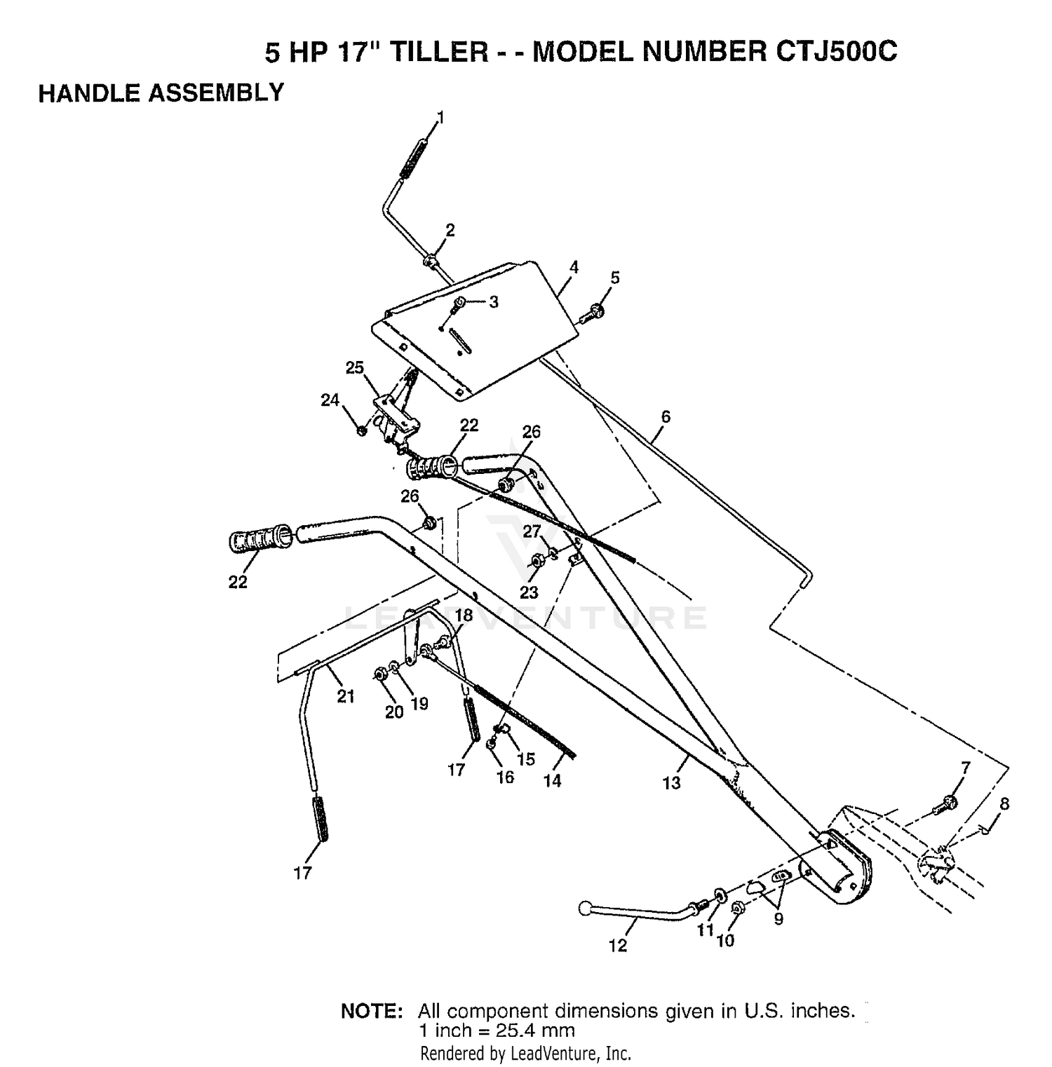 5HP 17" TILLER-HANDLE