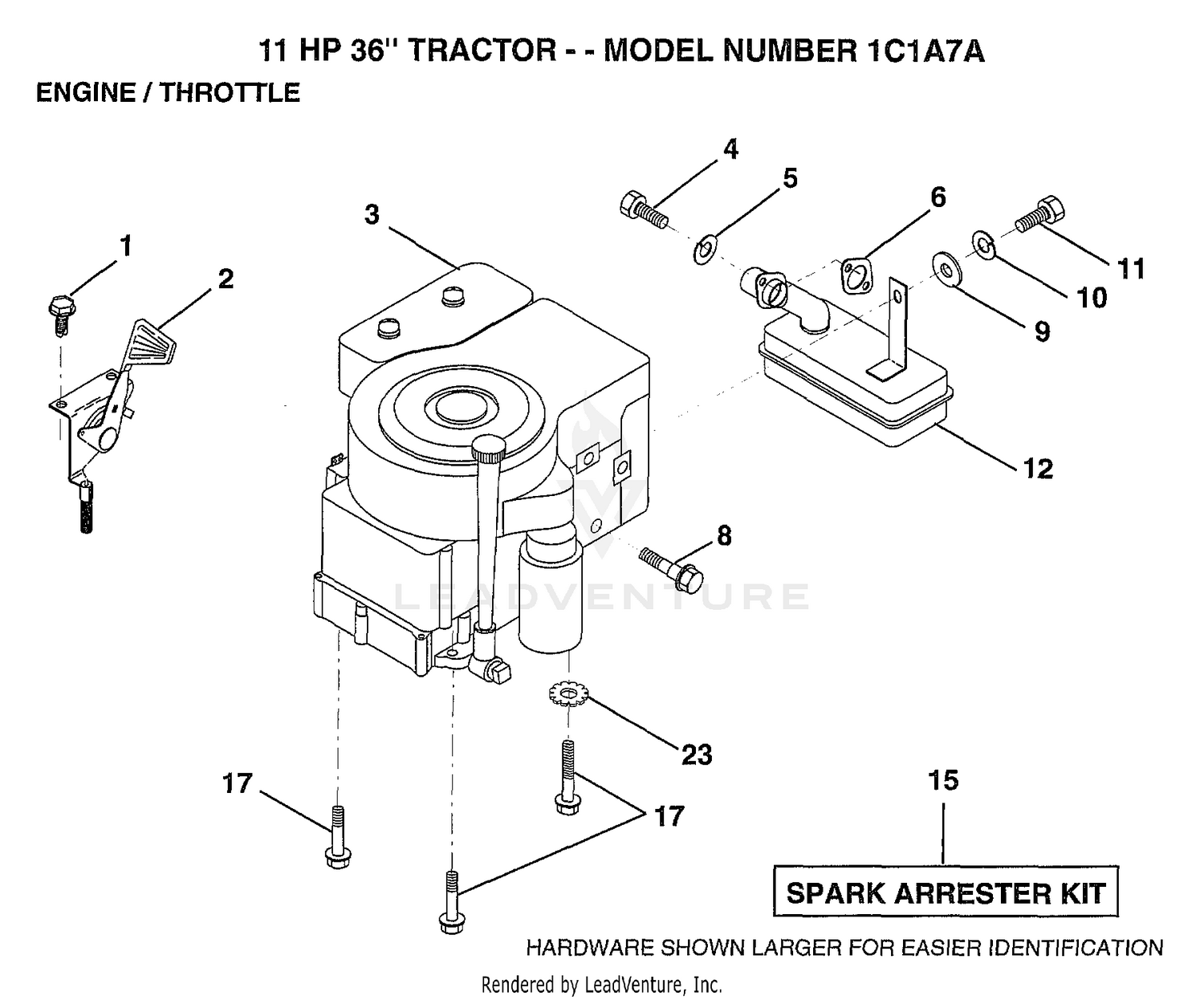 ENGINE/THROTTLE/11 HP 36"