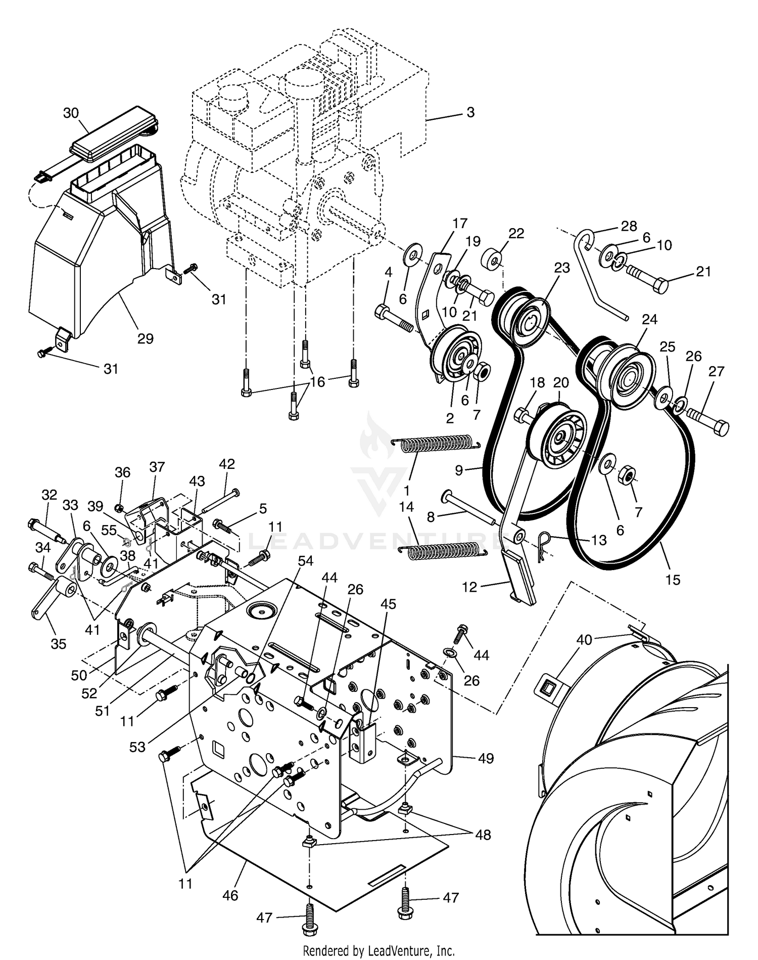 Chassis / Engine / Pulleys