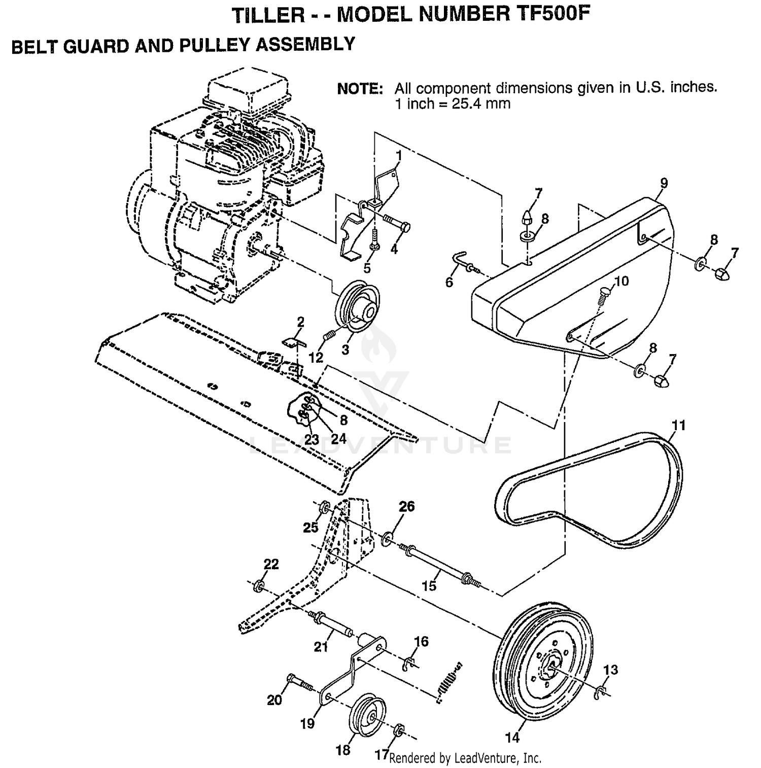 BELT GUARD AND PULLEY ASSEMBLY