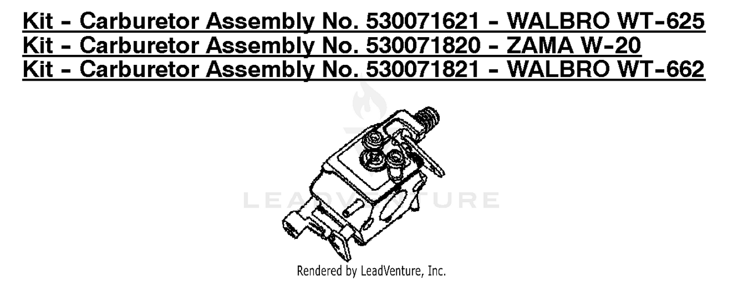 Kit - Carburetor Assembly
