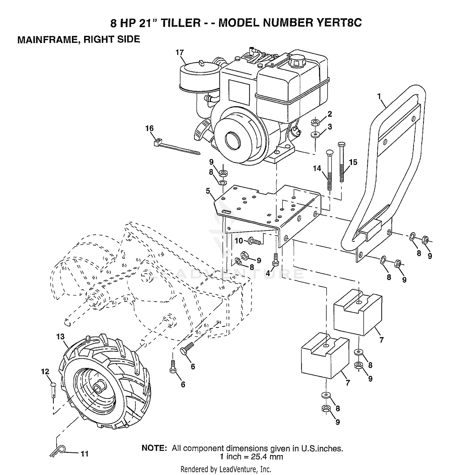 MAINFRAME-RIGHT SIDE/8 HP 21"