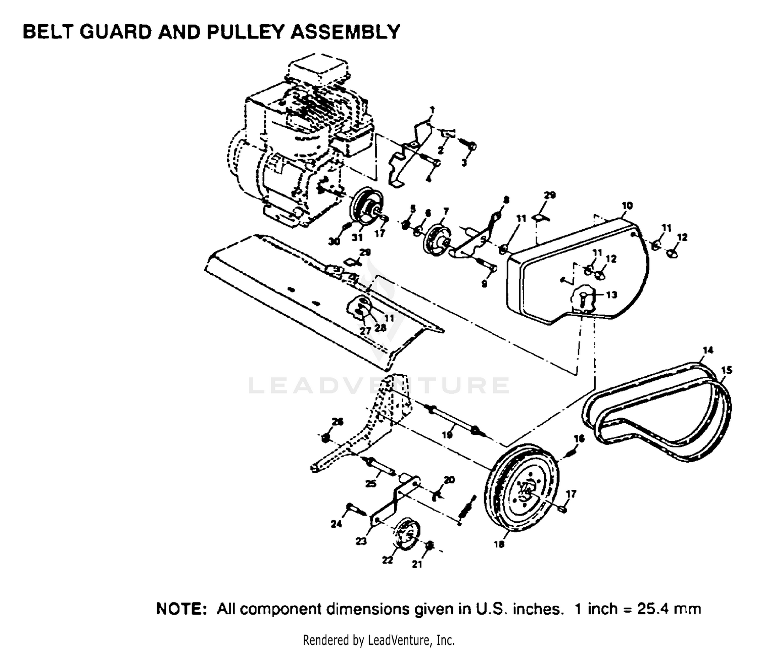 BELT GUARD, PULLEY ASSY