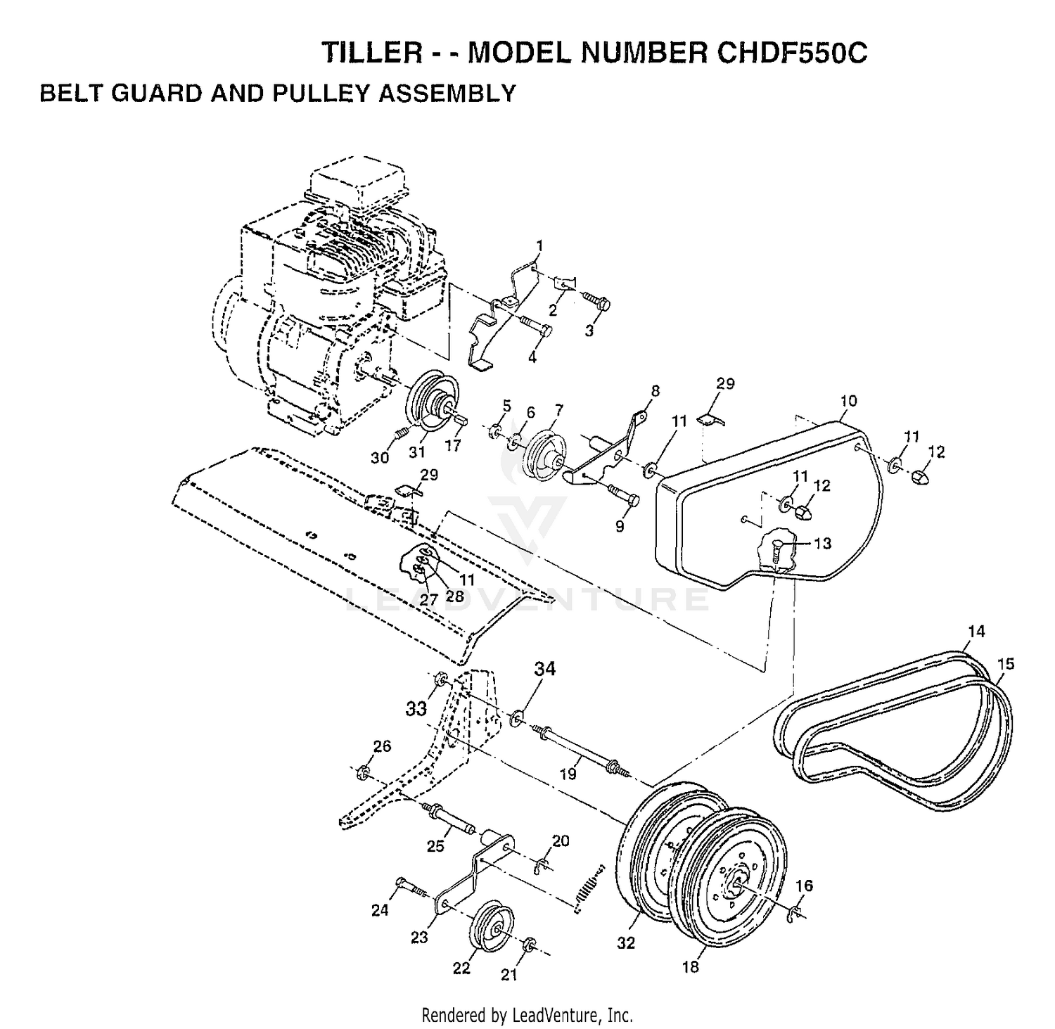 BELT GUARD AND PULLEY ASSY