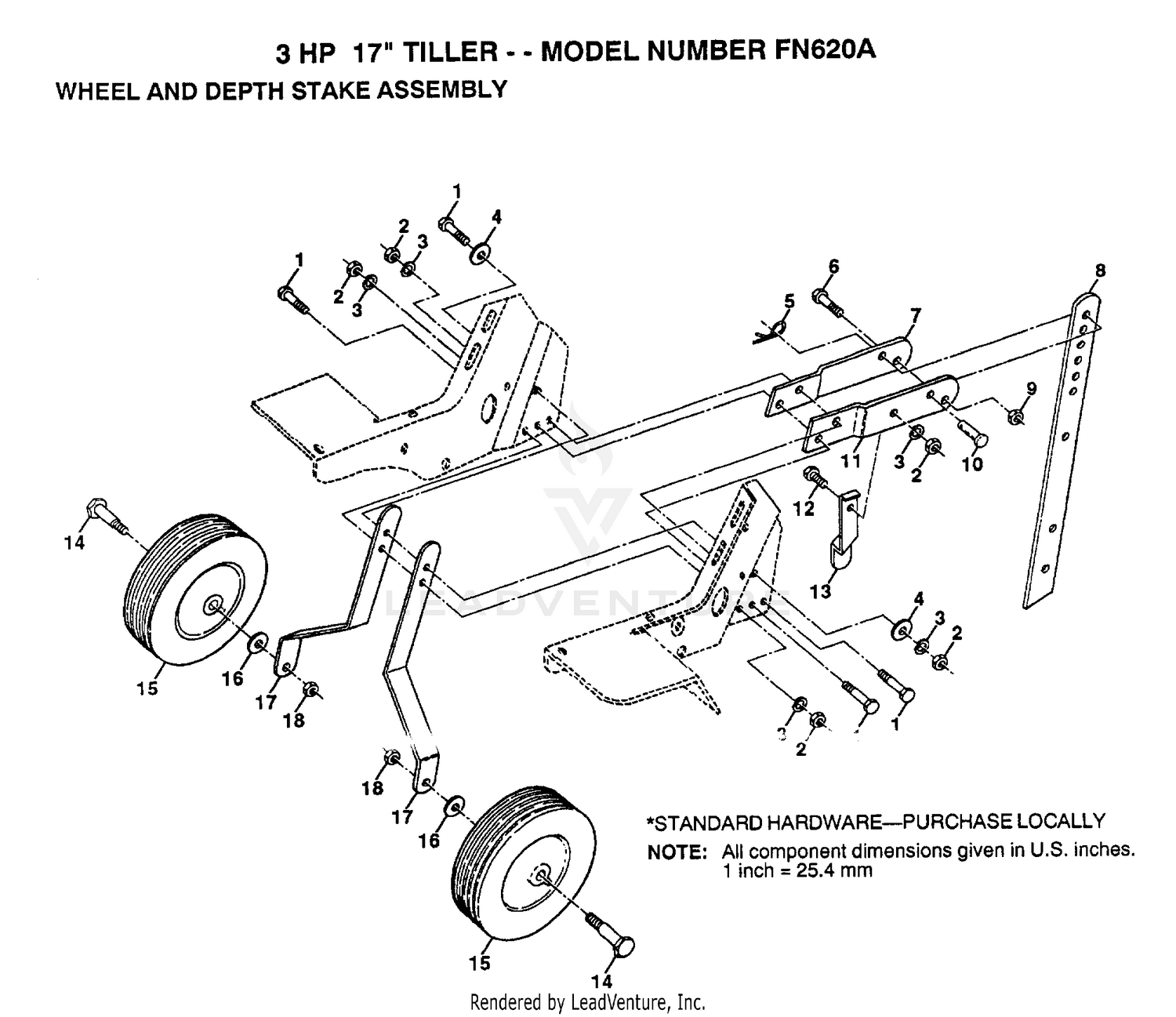 WHEEL, DEPTH STAKE ASSY
