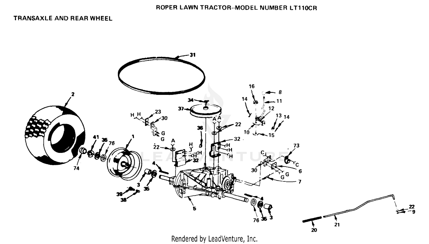 TRANSAXLE,BELT, REAR WHEELS