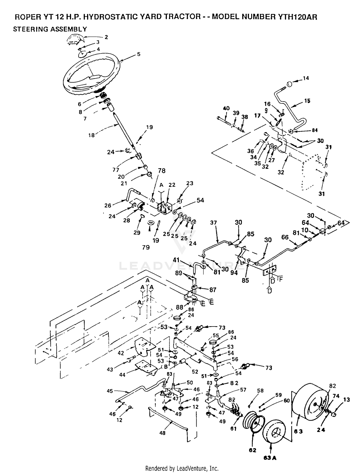 STEERING, FRONT WHEEL ASSY