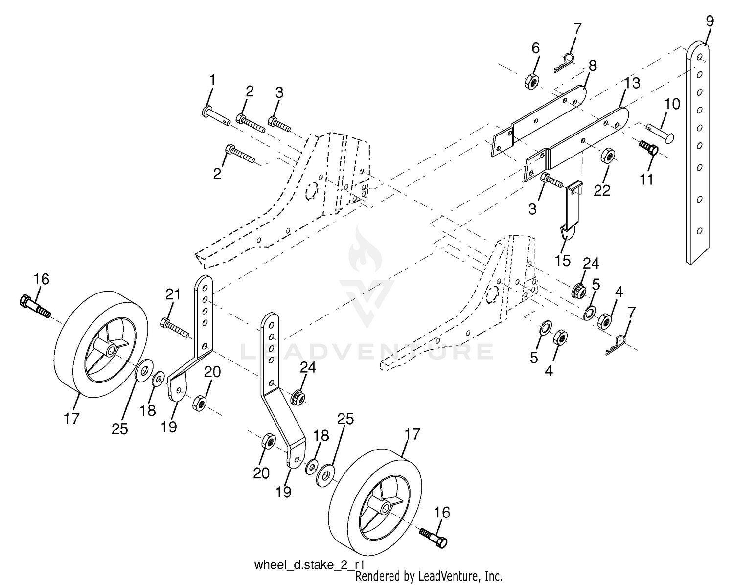 Wheel And Depth Stake Assembly