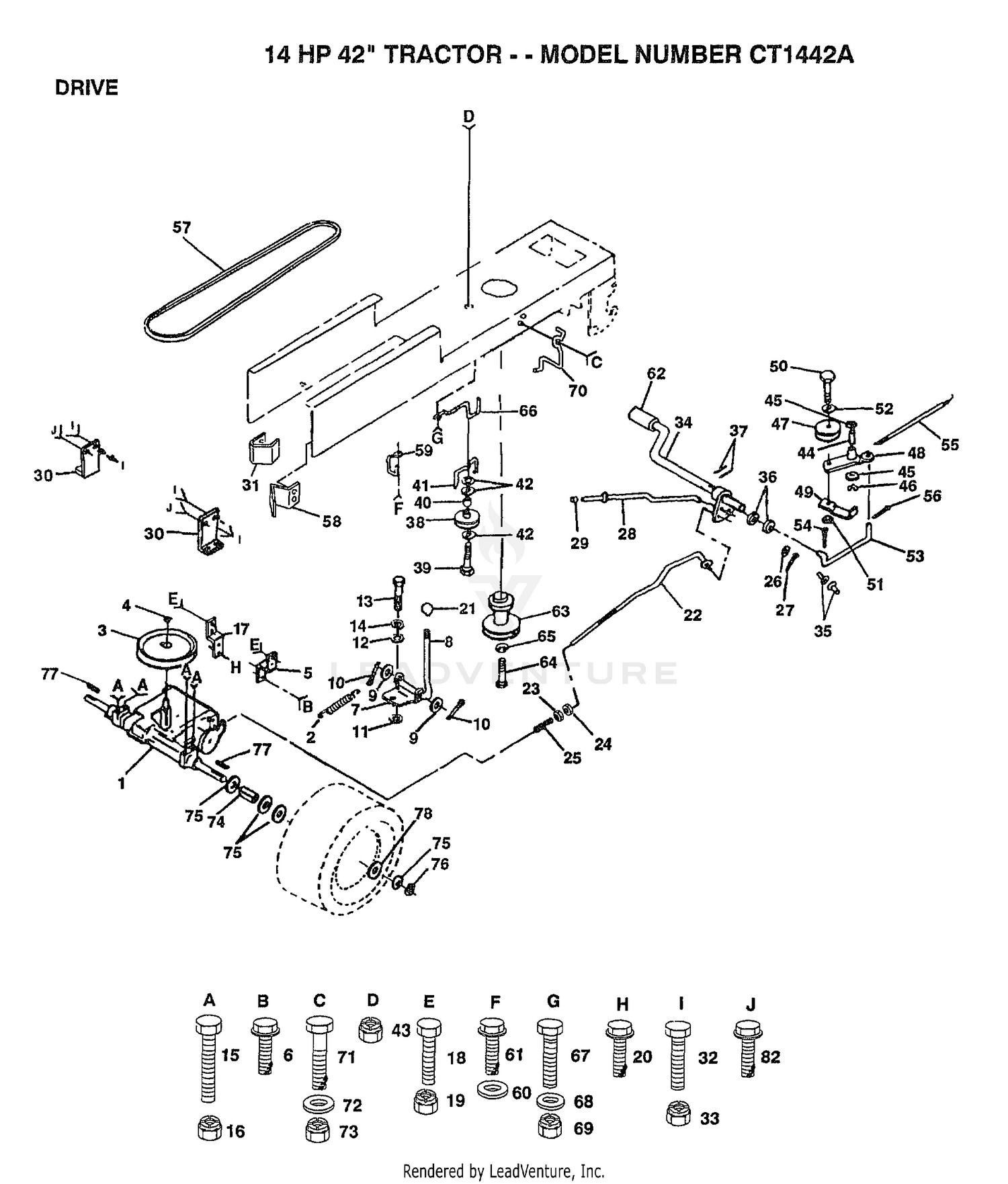 14HP 42" TRACTOR-DRIVE