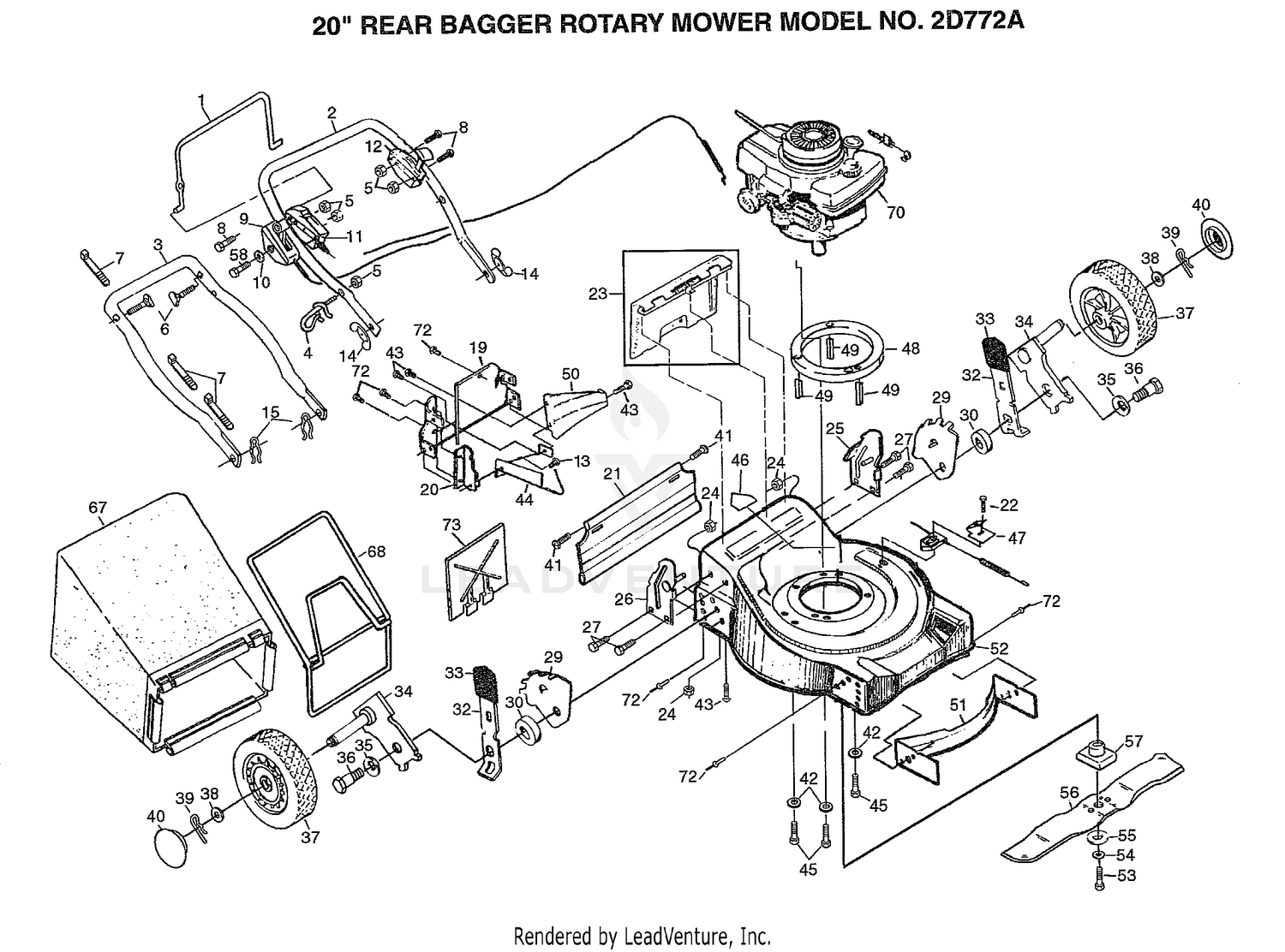 20" REAR BAGGER ROTARY MOWER