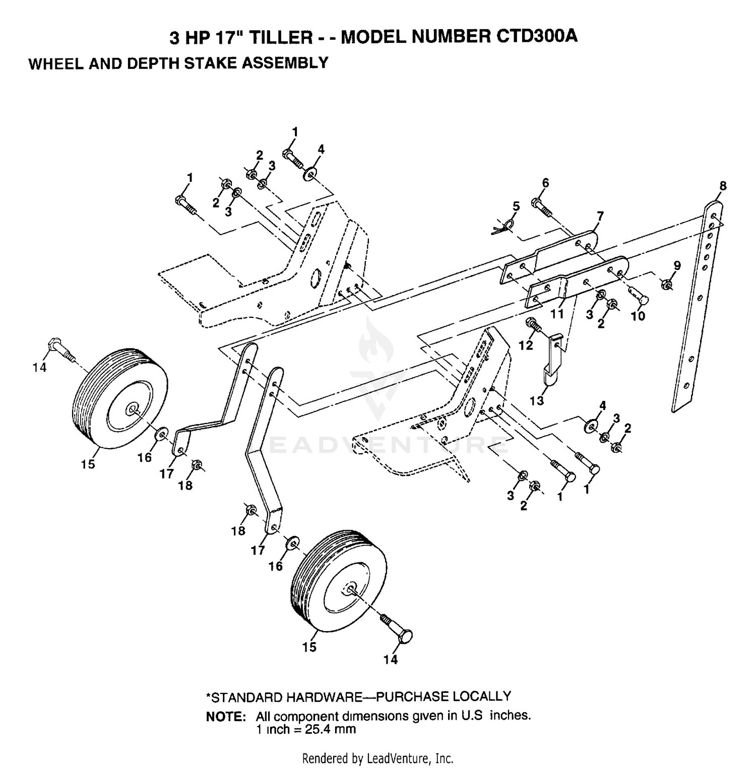 WHEEL, DEPTH STAKE ASSY
