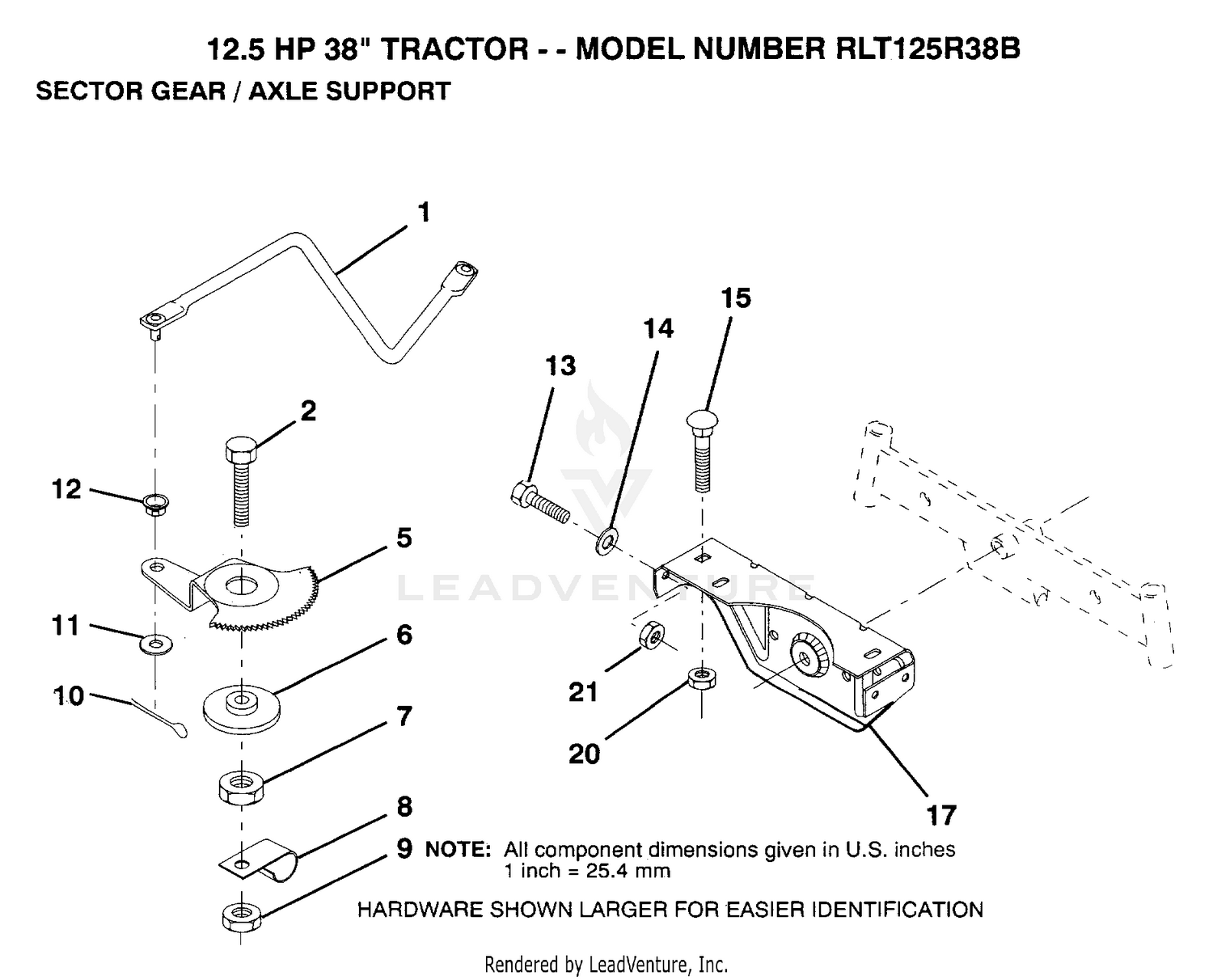 SECTOR GEAR/AXLE SUPPORT