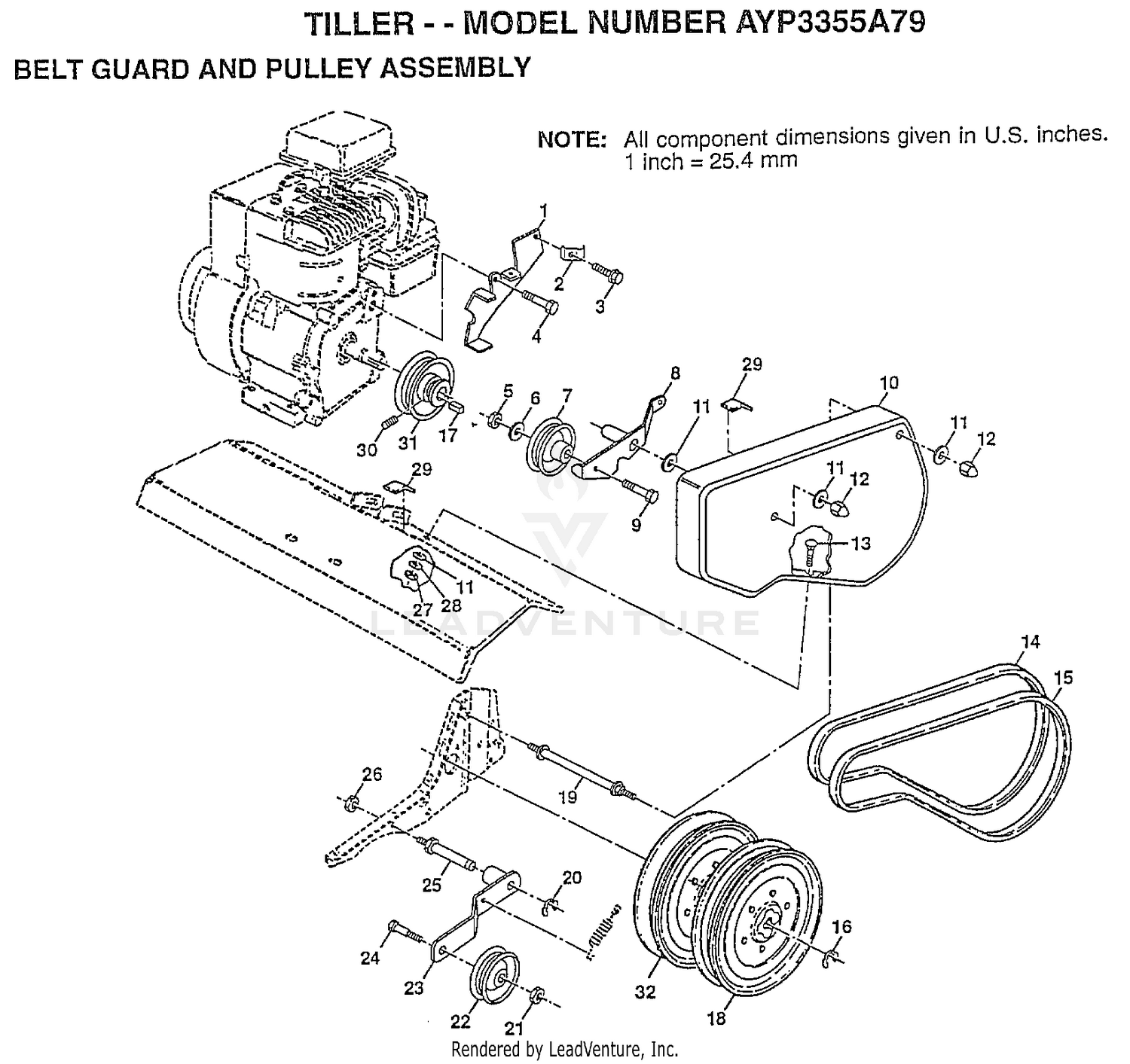 BELT GUARD AND PULLEY ASSY