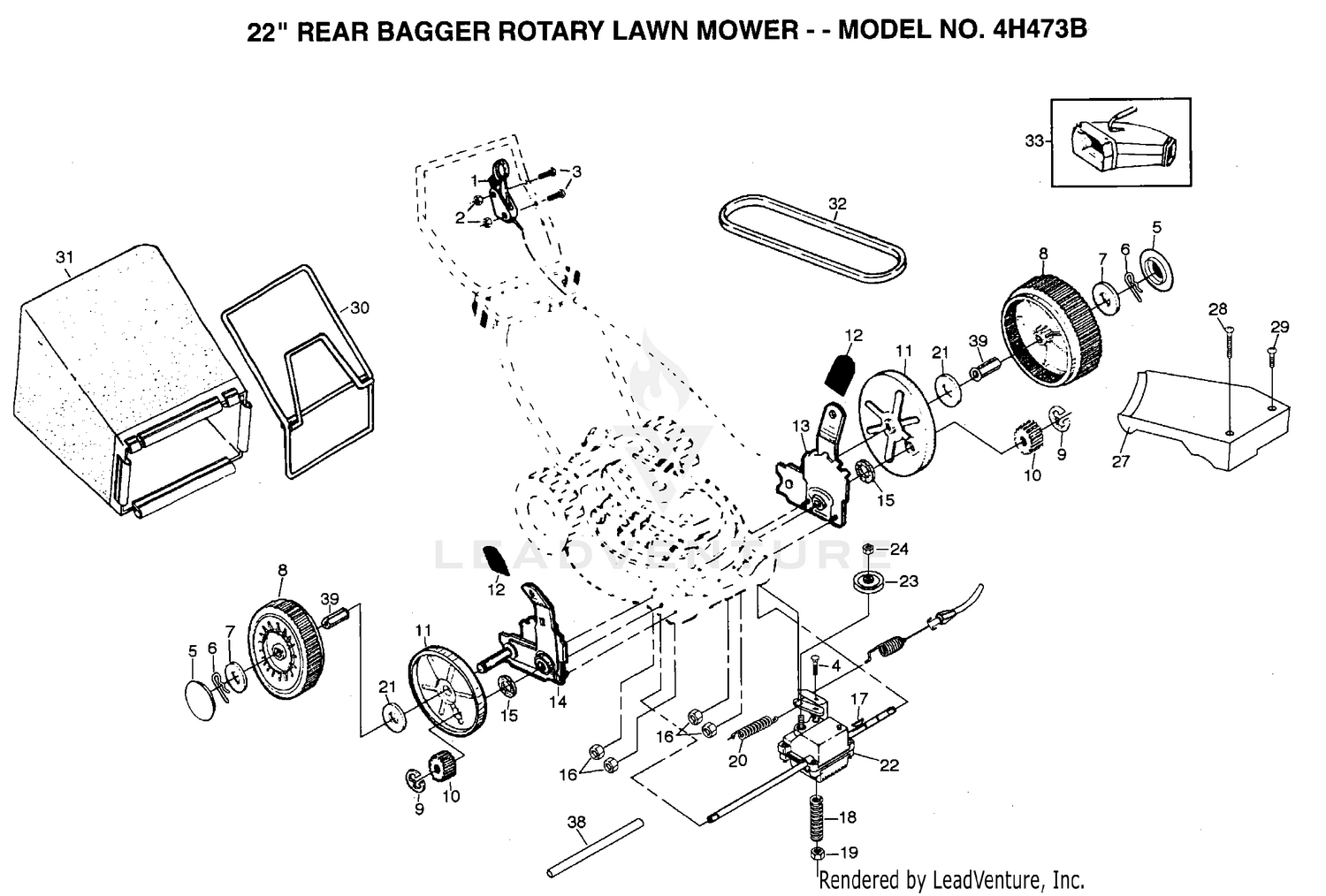 22" REAR BAGGER MOWER