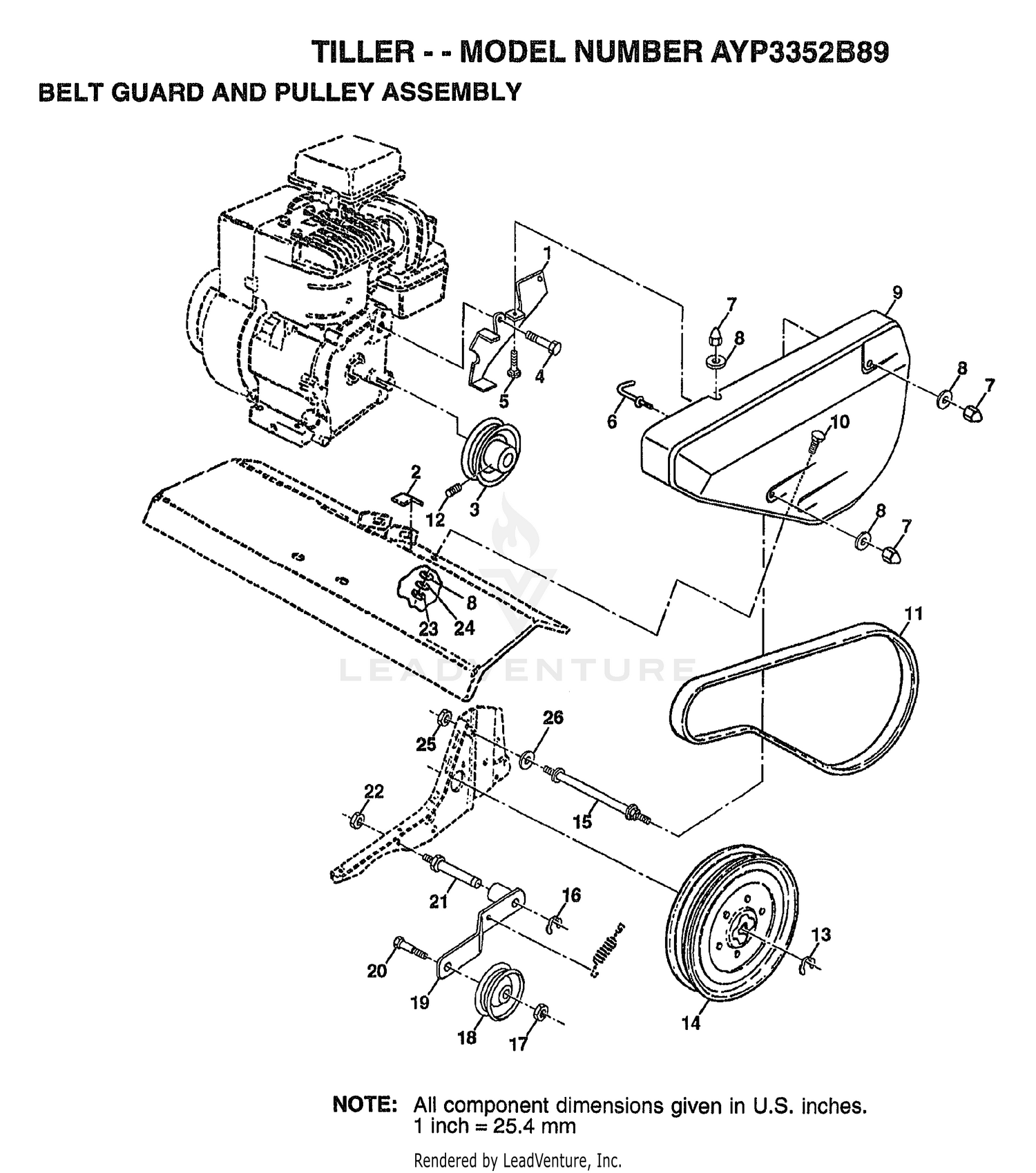 BELT GUARD AND PULLEY ASSEMBLY