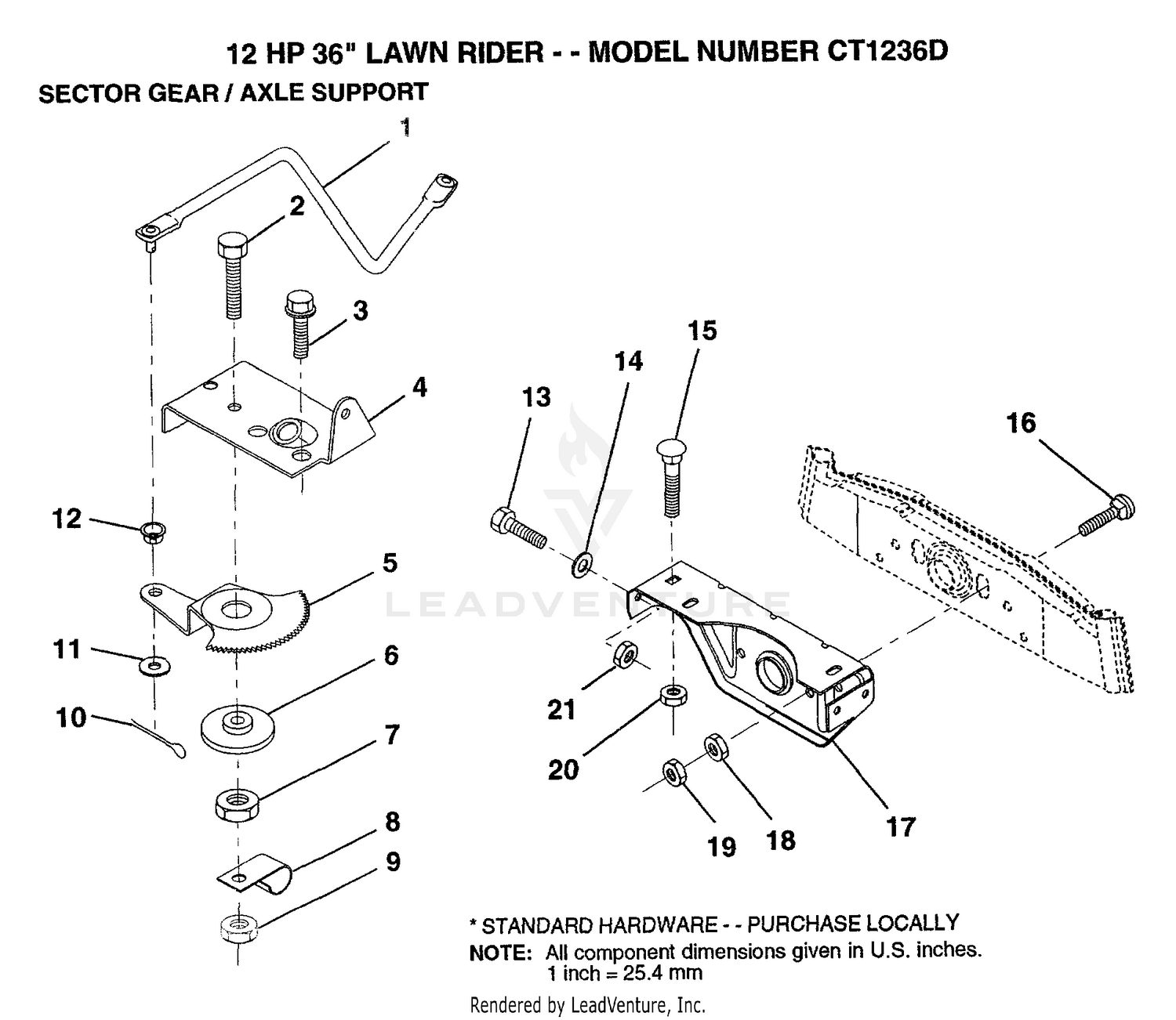 SECTOR GEAR/AXLE SUPPORT