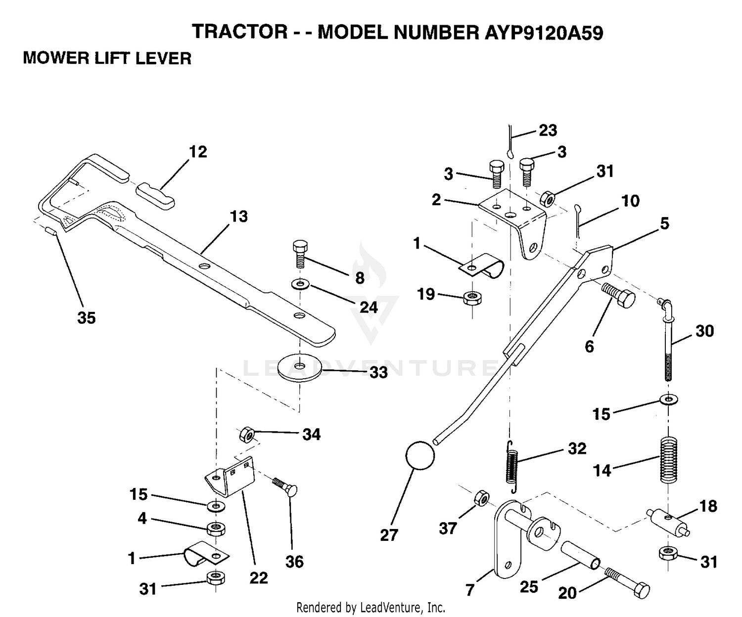 MOWER LIFT LEVER