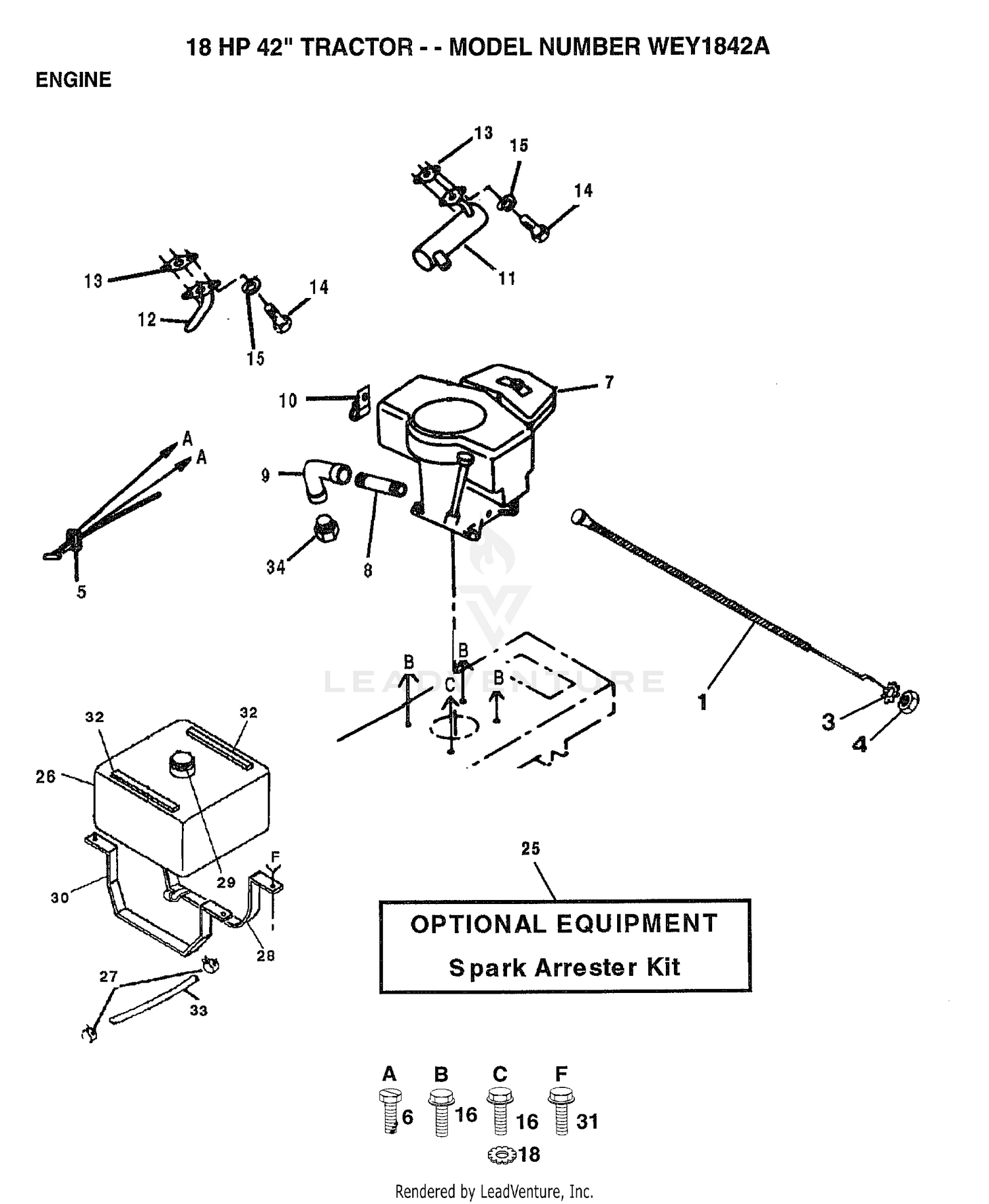 18HP 42" TRACTOR-ENGINE