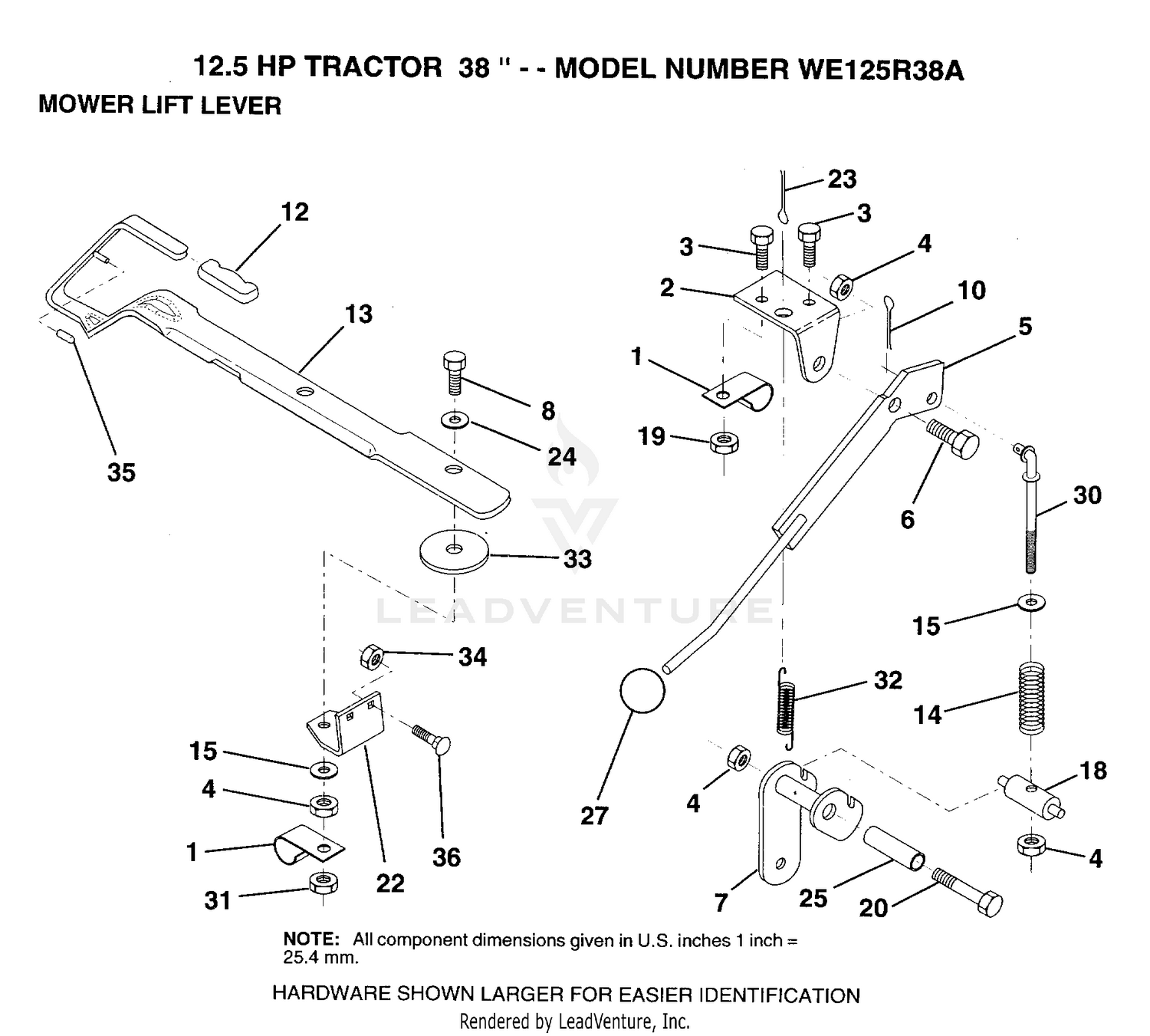 MOWER LIFT LEVER