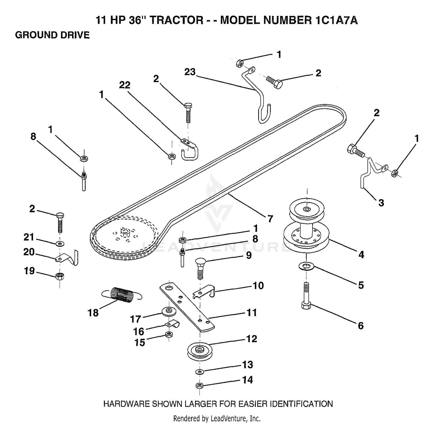 GROUND DRIVE/11 HP 36"