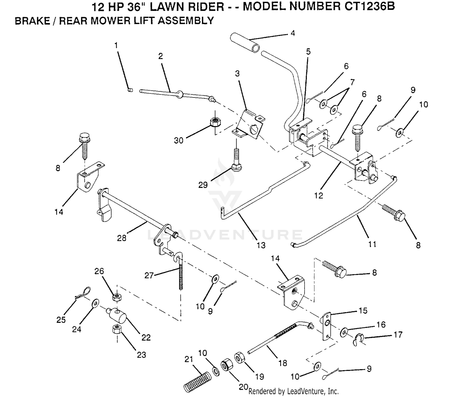 BRAKE/REAR MOWER LIFT