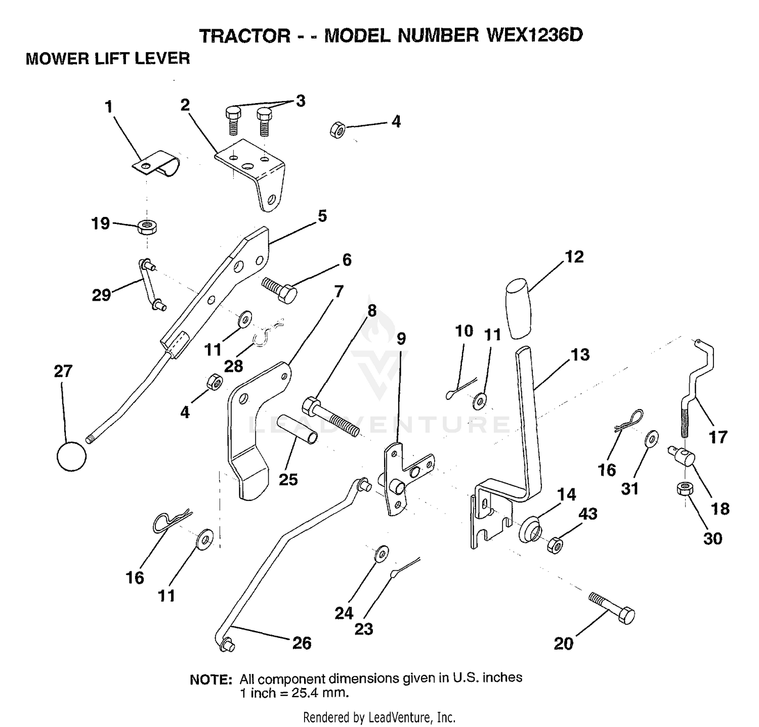 MOWER LIFT LEVER