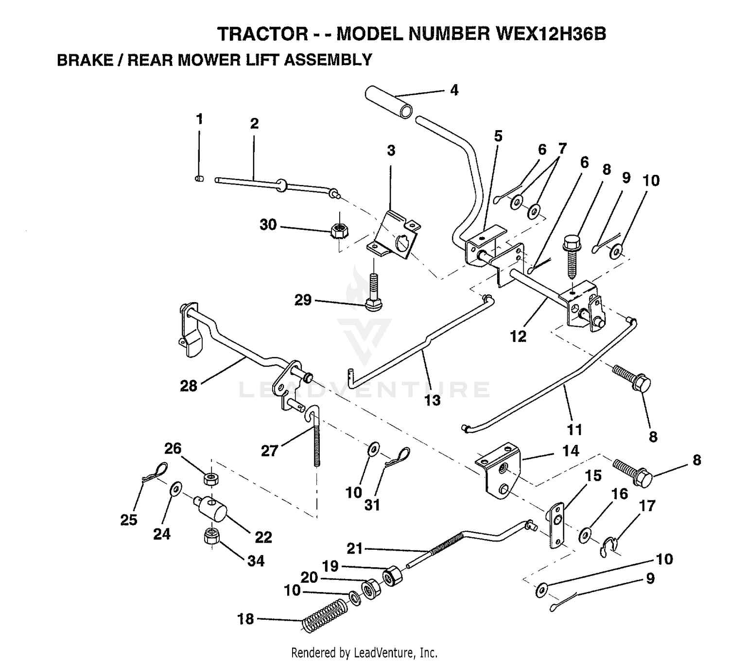 BRAKE/REAR MOWER LIFT