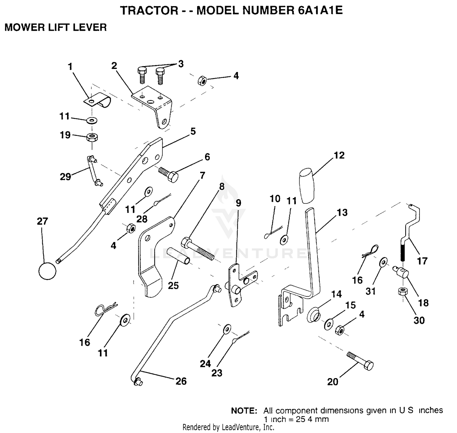 MOWER LIFT LEVER