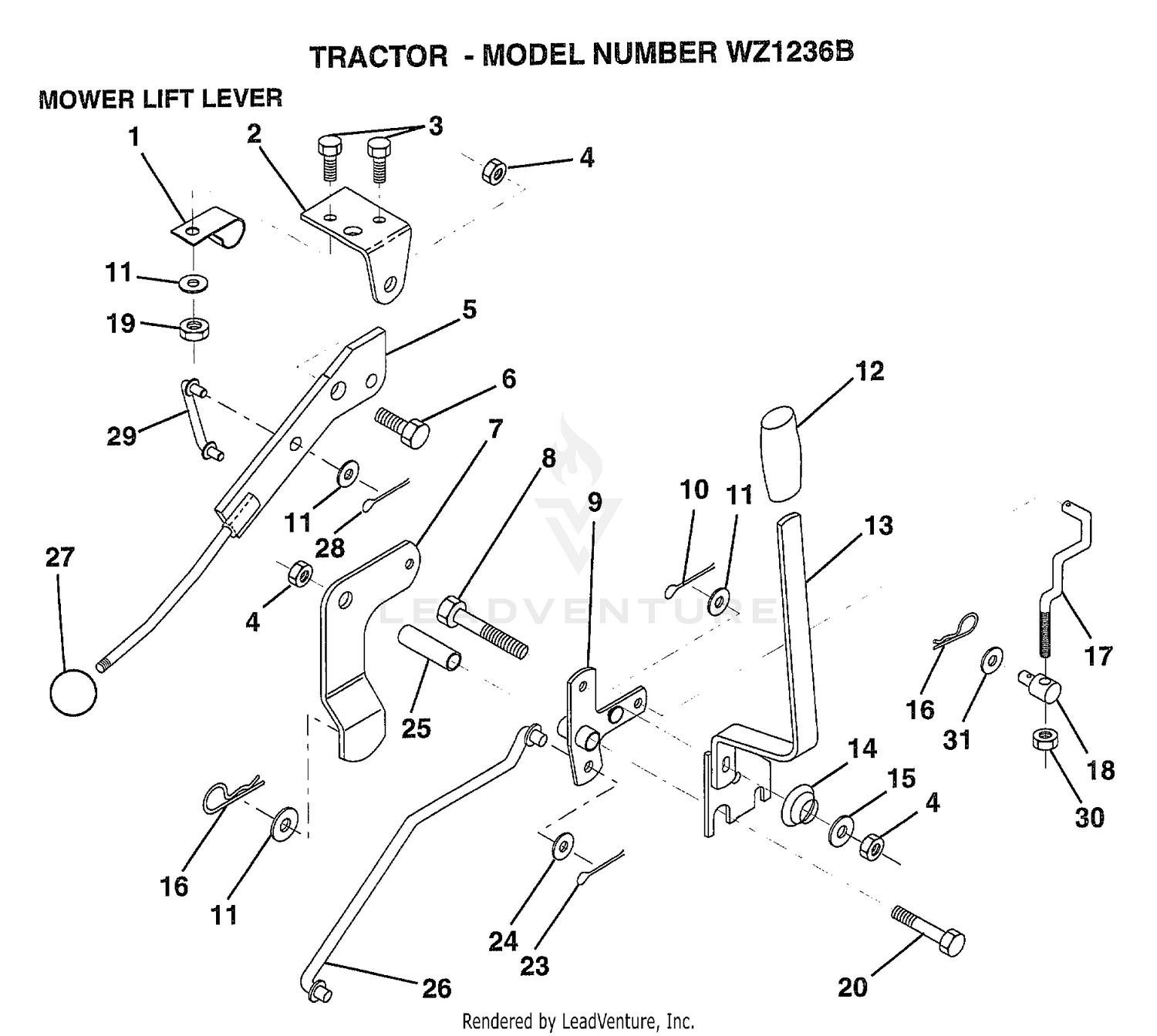 MOWER LIFT LEVER