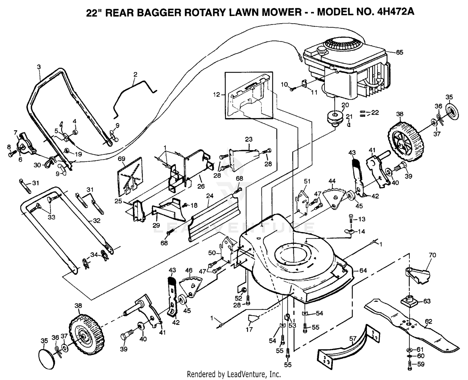 22" REAR BAGGER MOWER