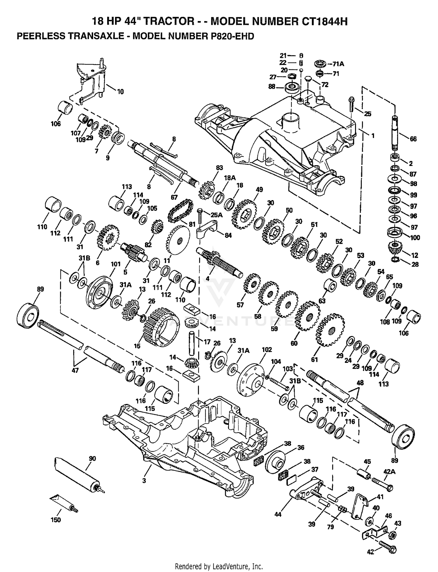 PEERLESS TRANSAXLE/18 HP 44"