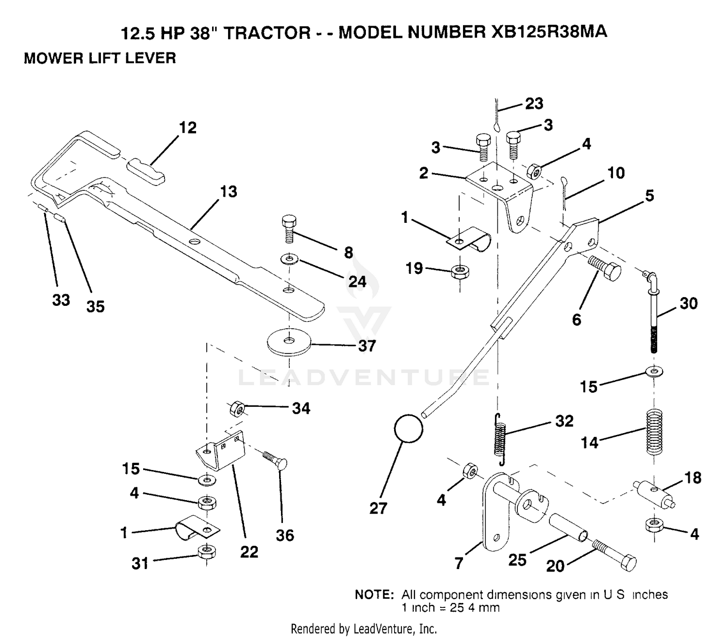 MOWER LIFT LEVER