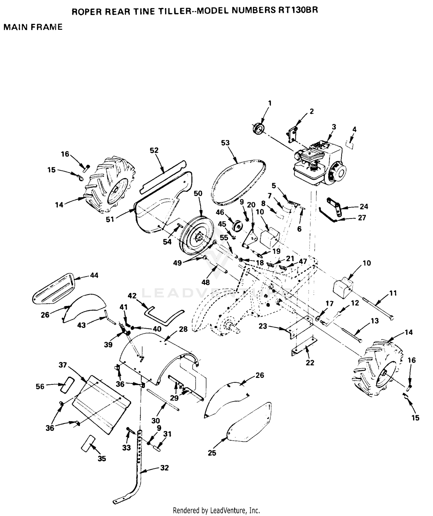 MAIN FRAME, BELT, WHEELS
