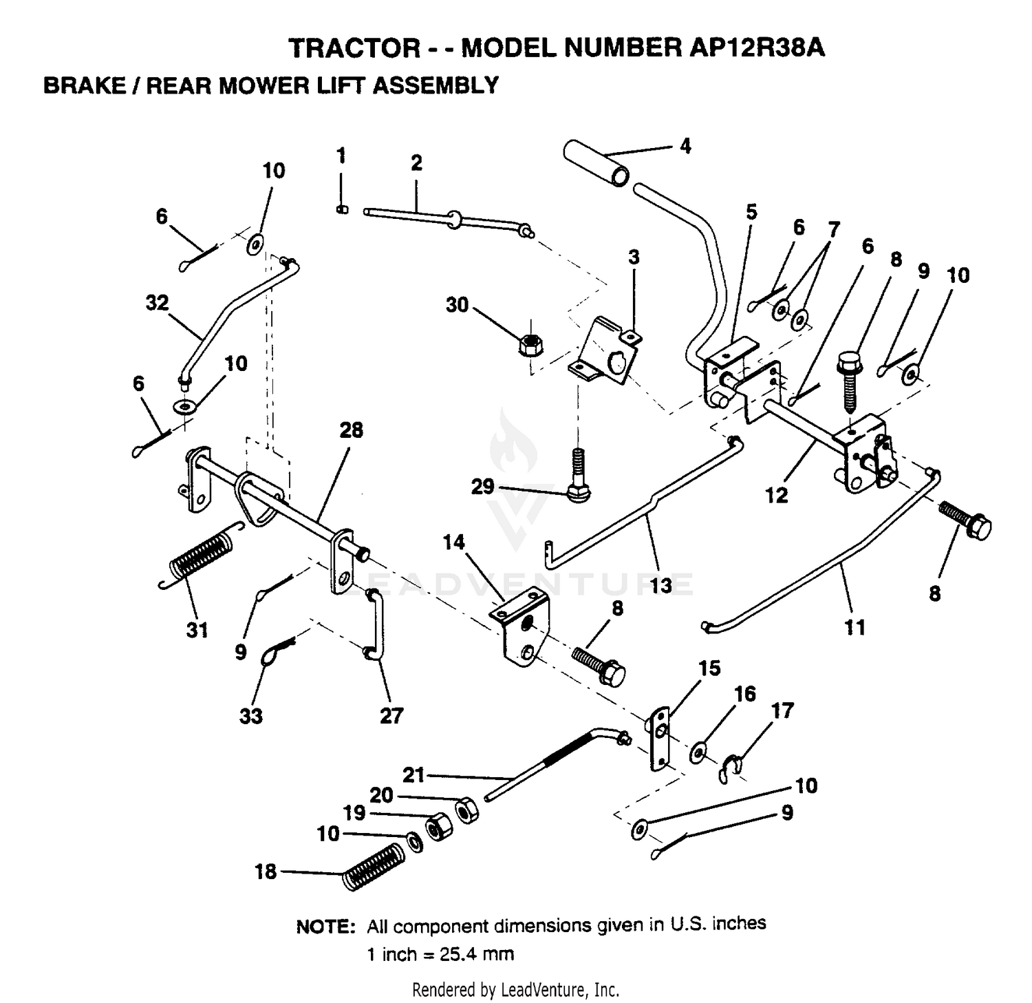 BRAKE/REAR MOWER LIFT