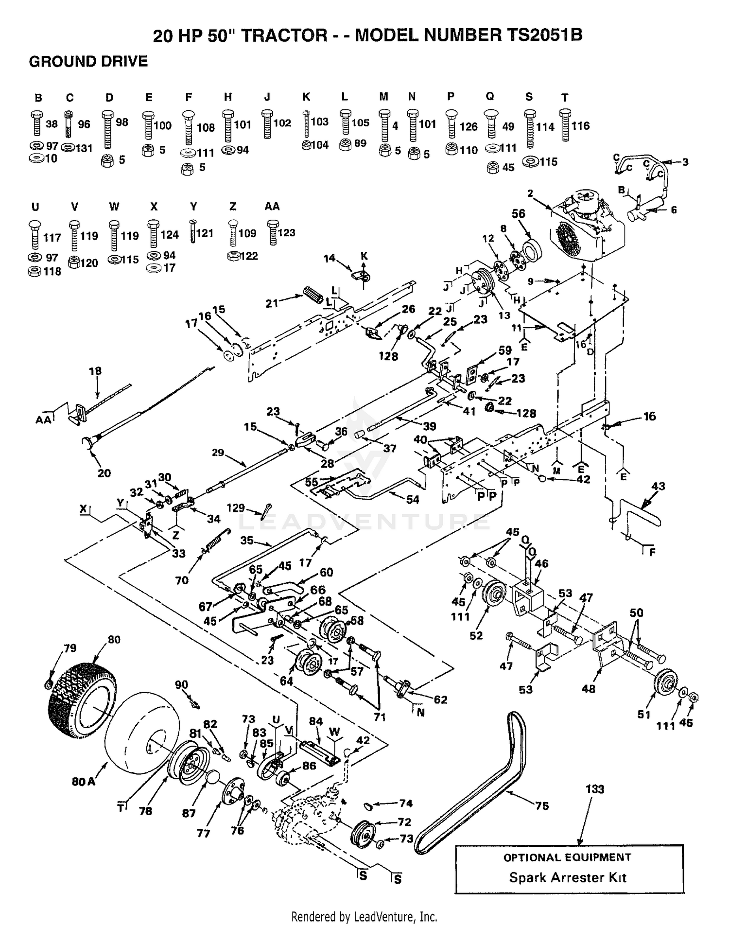 20HP 50"/GROUND DRIVE