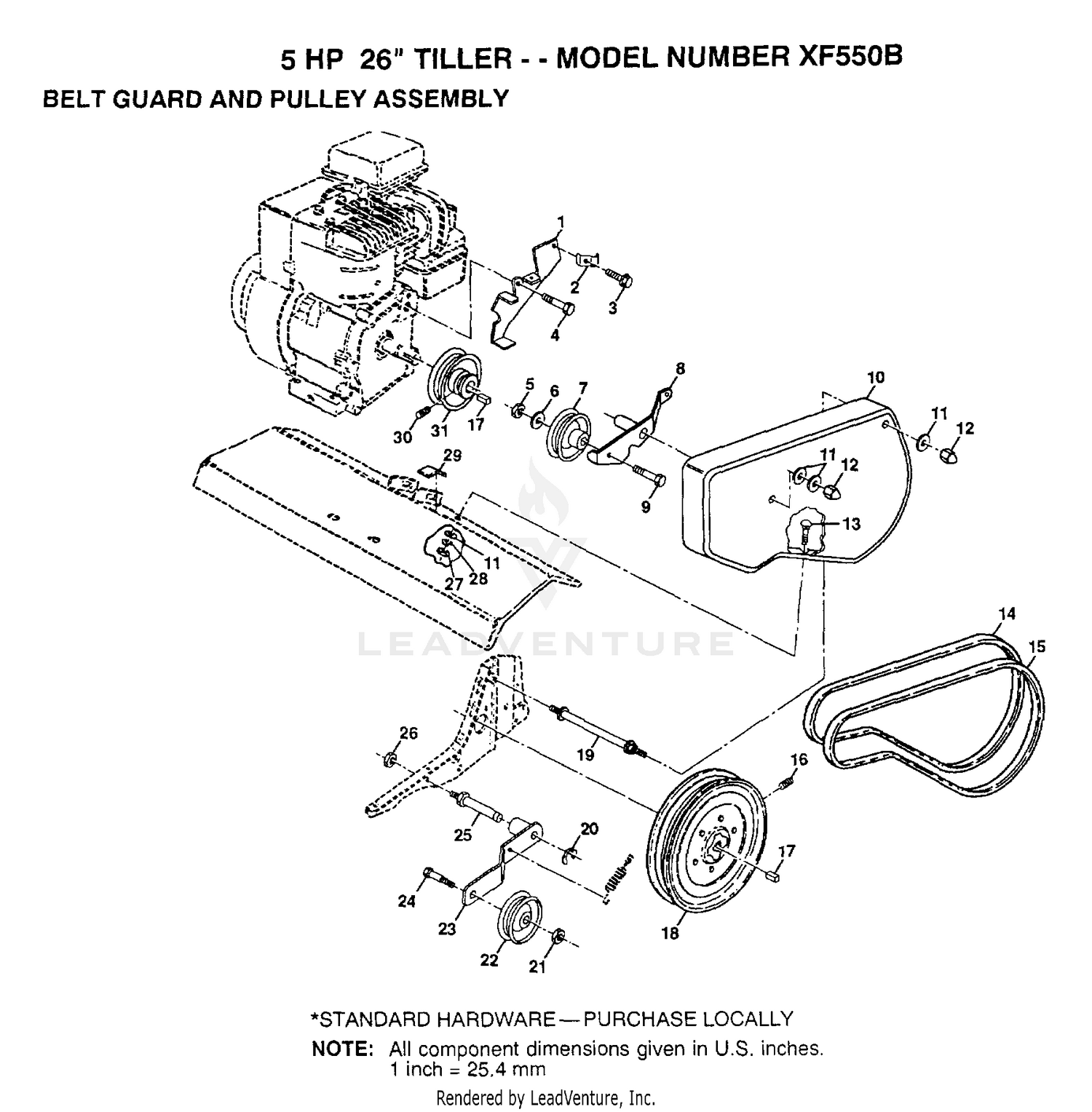 BELT GUARD AND PULLEY