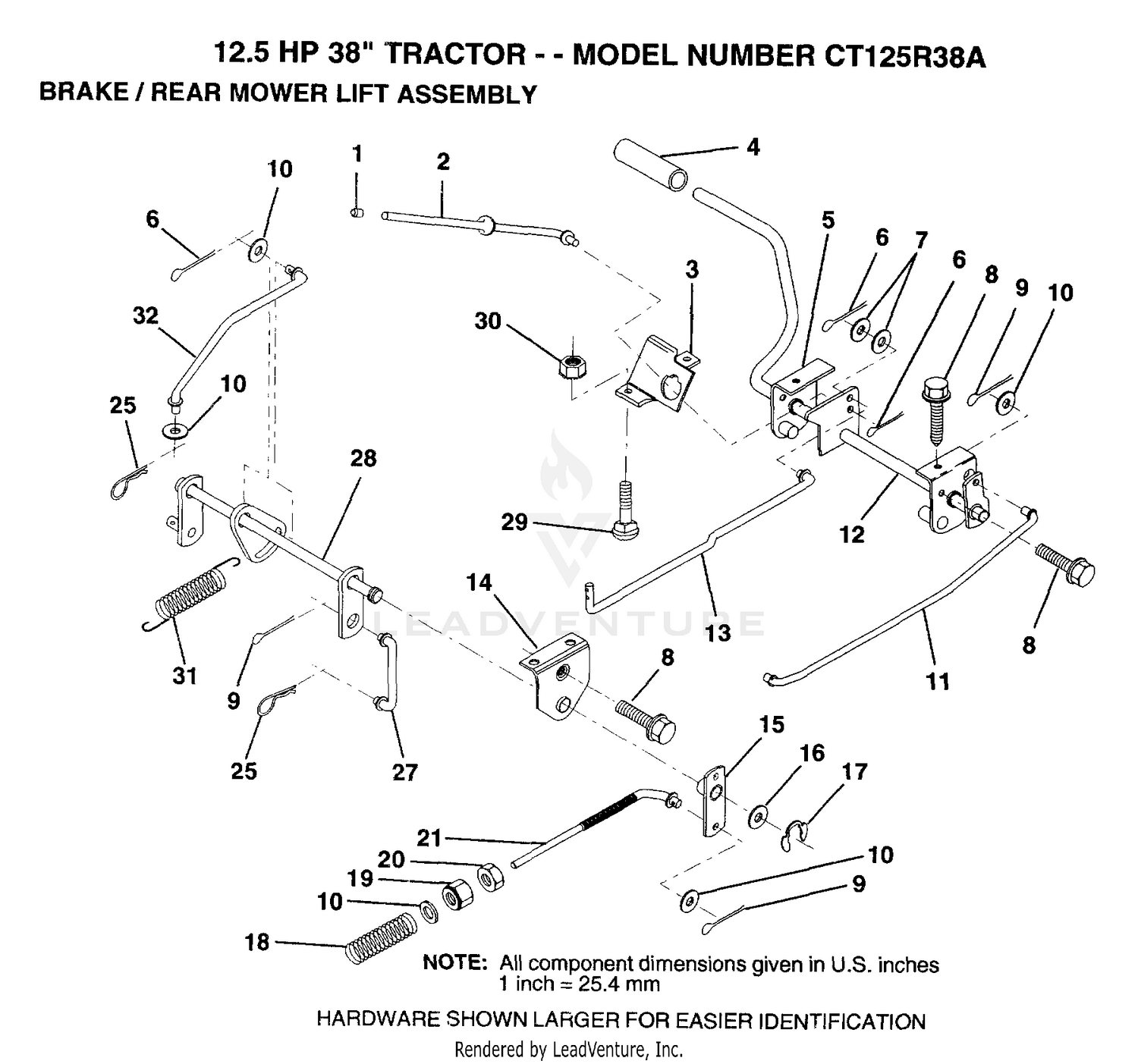 BRAKE/REAR MOWER LIFT