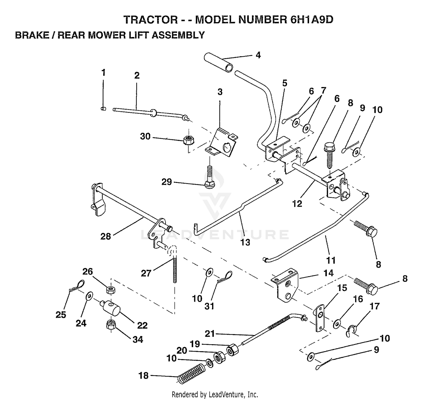 BRAKE/REAR MOWER LIFT