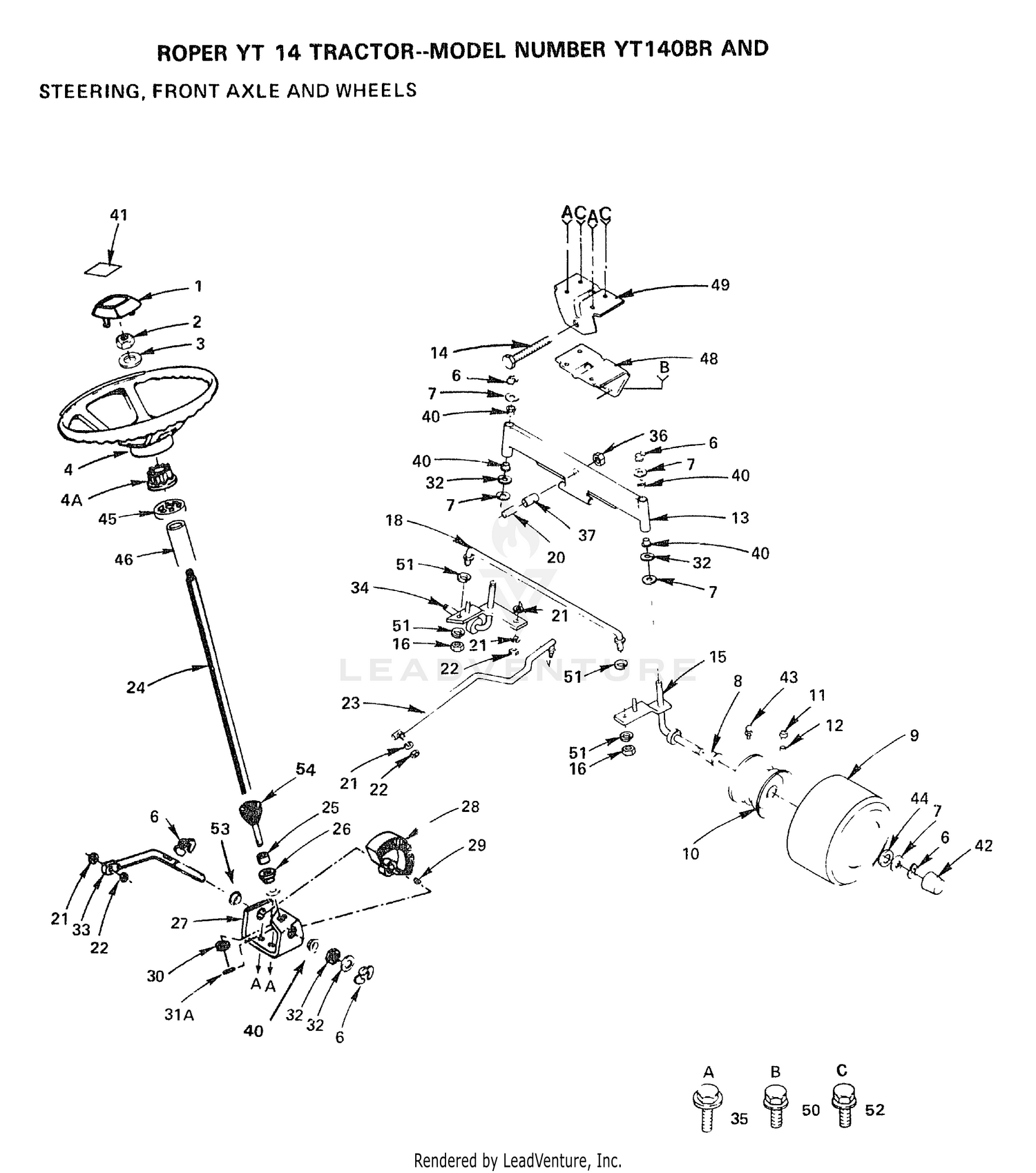 STEERING, FRONT AXLE AND WHEELS