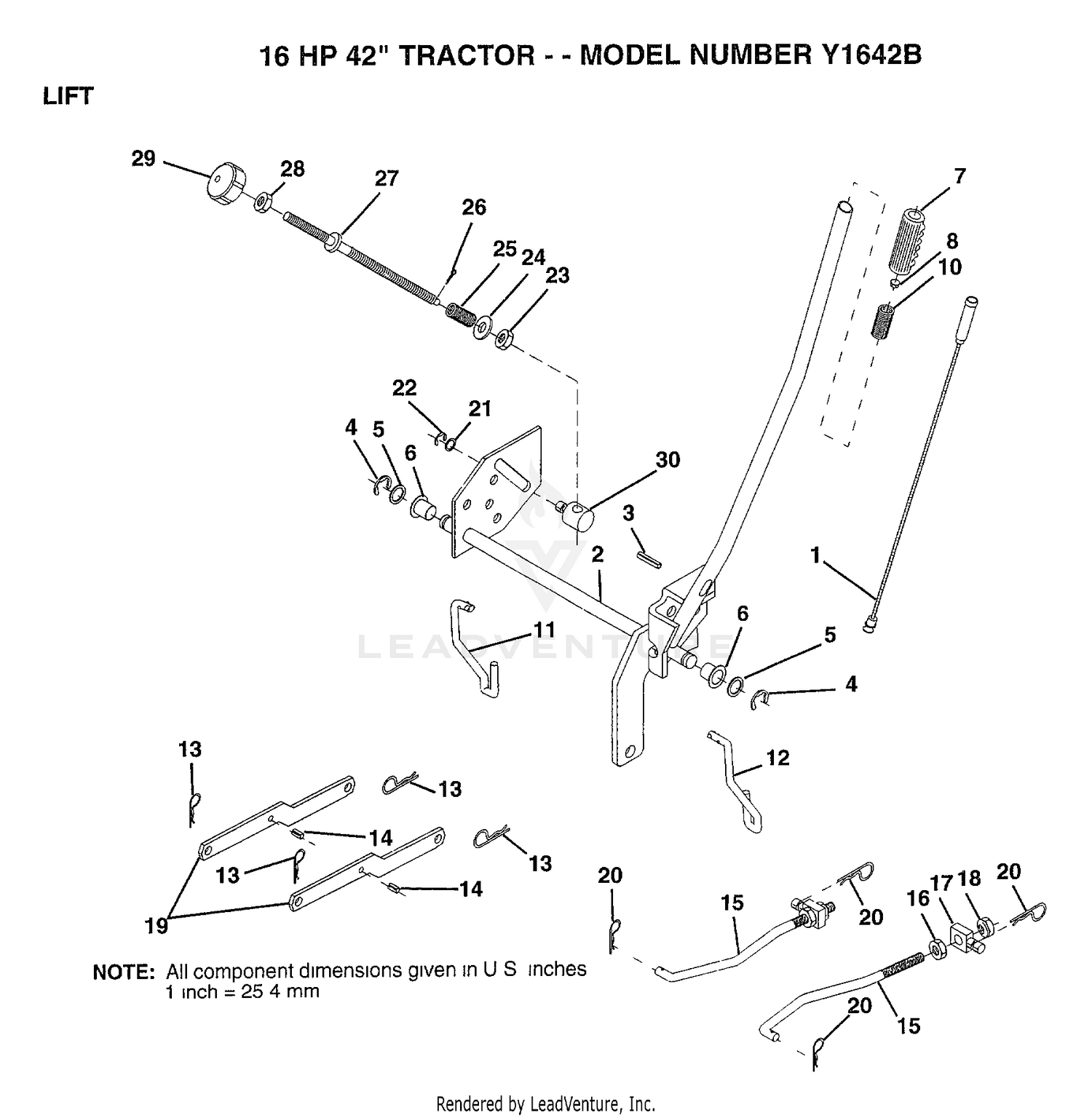 16HP 42" TRACTOR LIFT