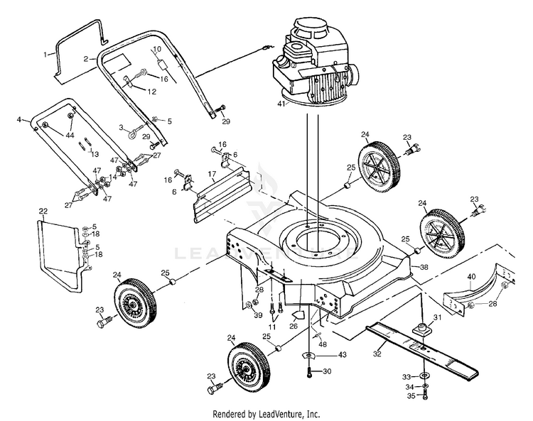 Husqvarna 1CA (2000) Walk Behind Rotary Mower - PartsWarehouse