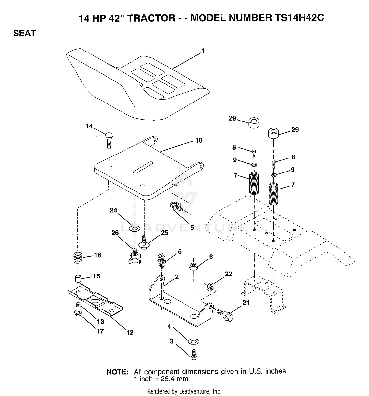 14HP 42"/SEAT