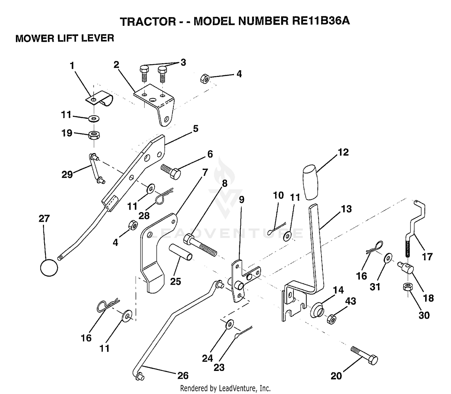 MOWER LIFT LEVER