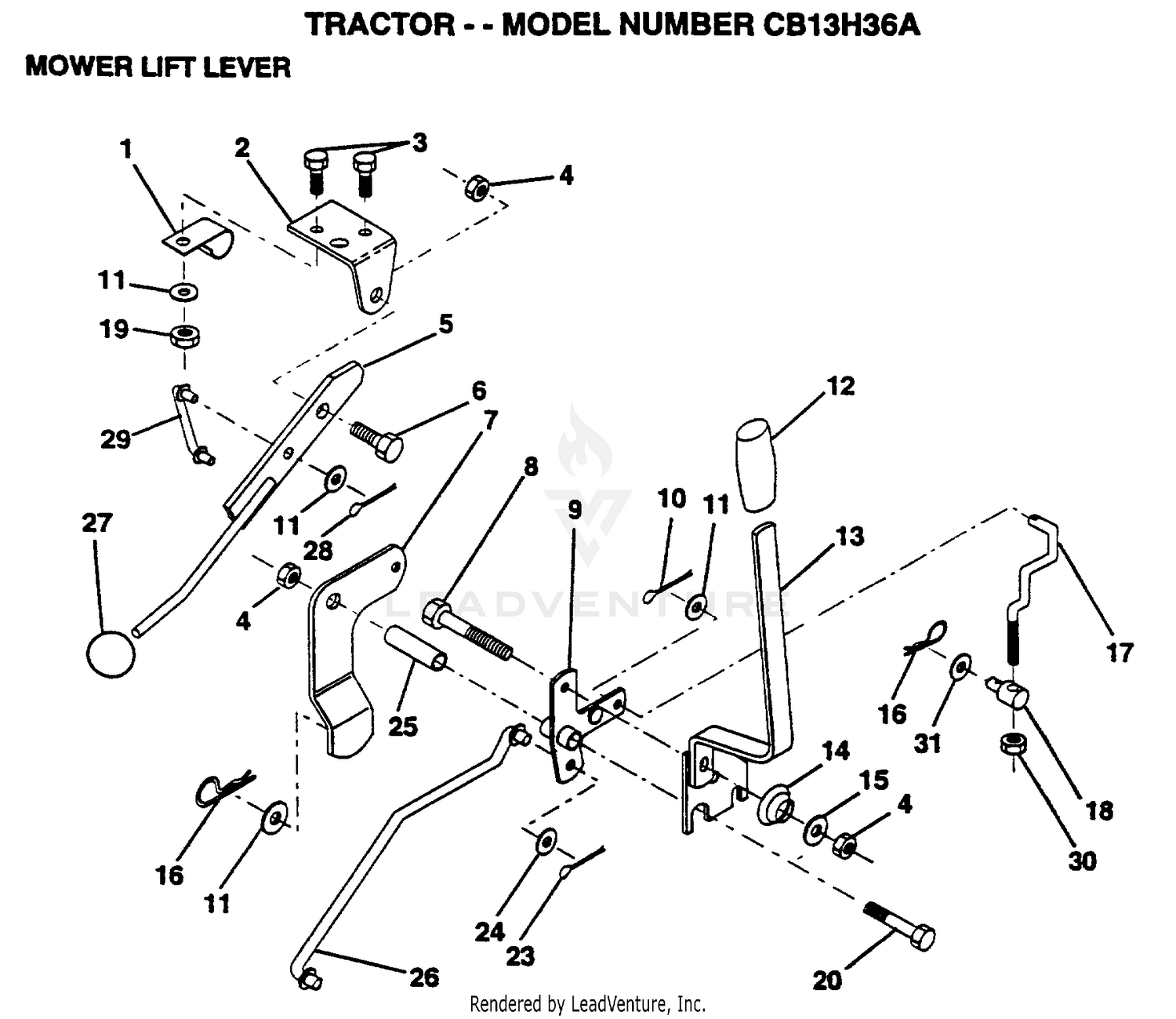 MOWER LIFT LEVER