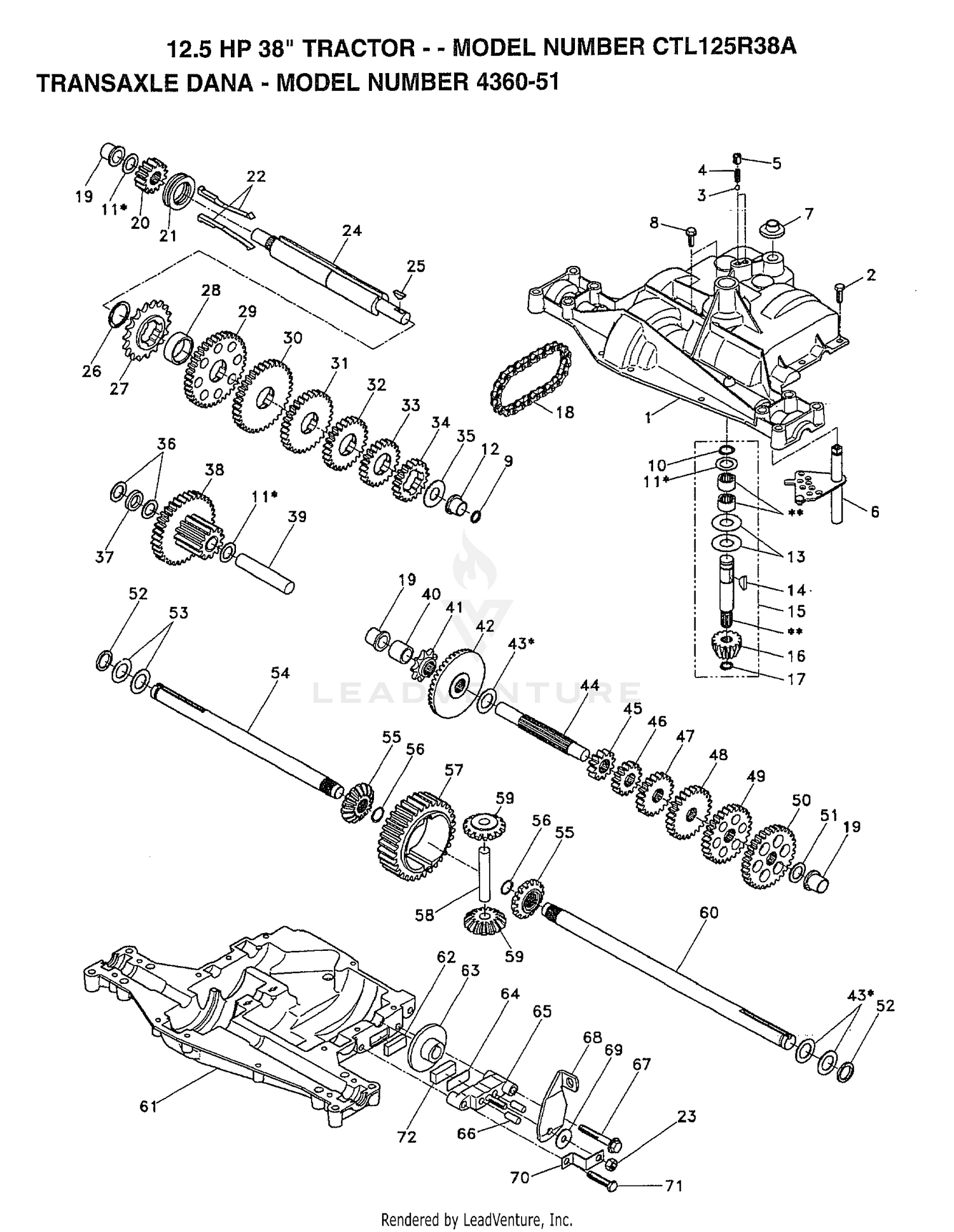DANA TRANSAXLE/12.5 HP 38"