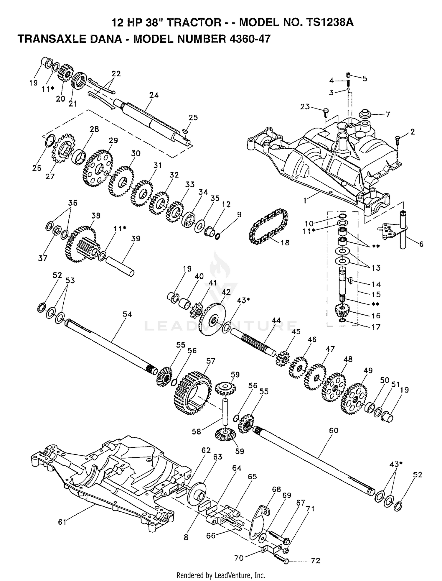 12HP 38"/TRANSAXLE DANA