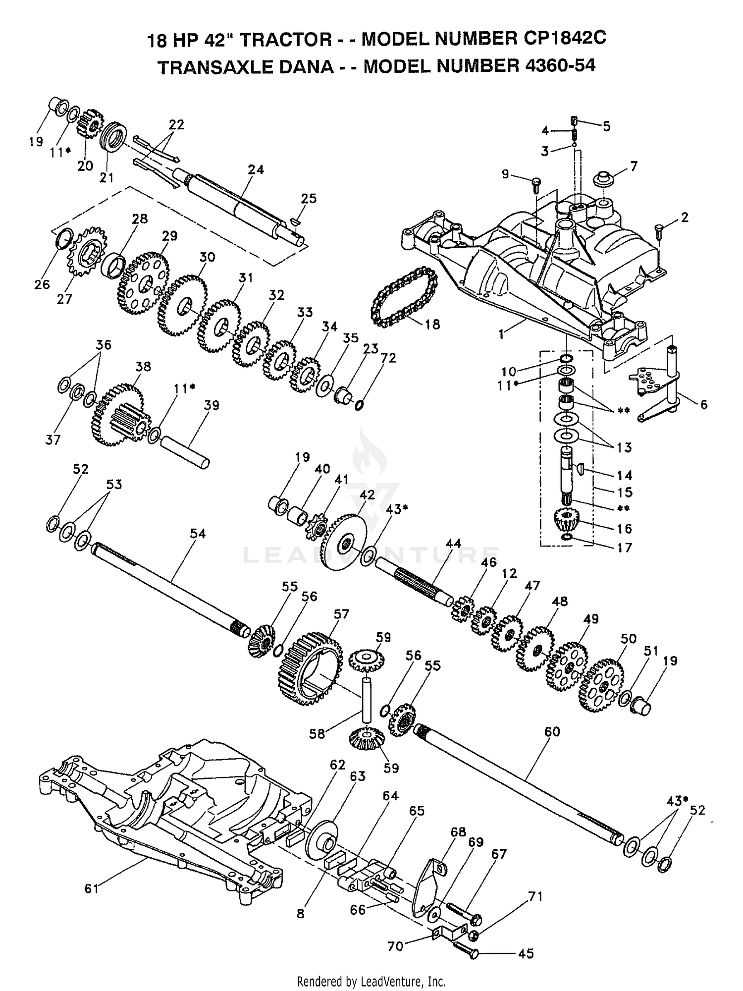 18HP 42" TRACTOR-TRANSAXLE
